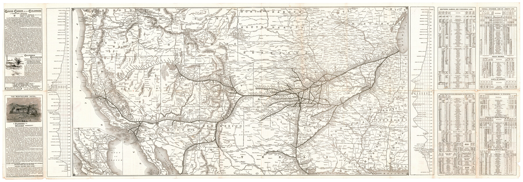 95866, [Map of Santa Fe Route - Atchison, Topeka, and Santa Fe Railroad], Cobb Digital Map Collection - 1