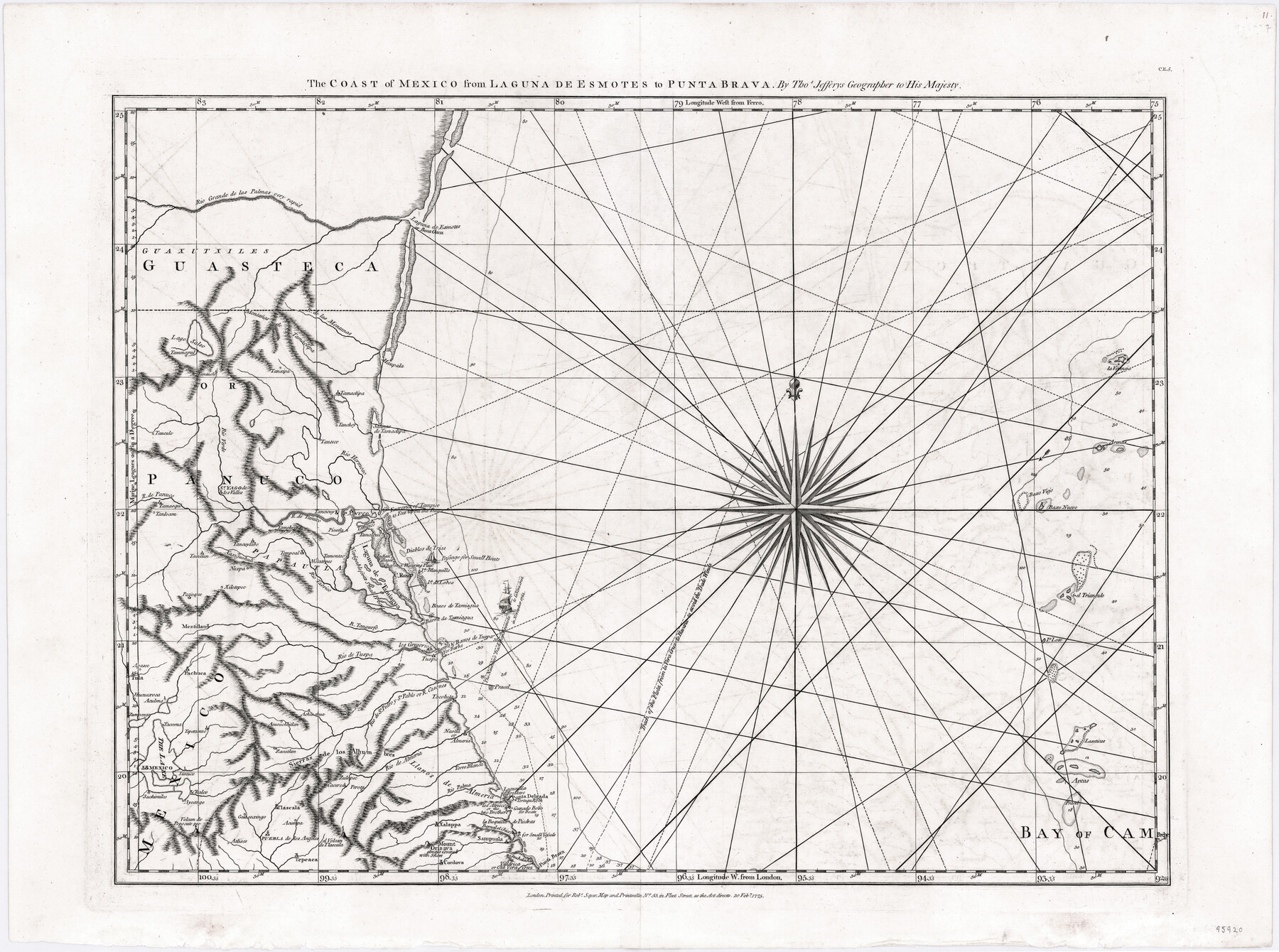 95920, The Coast of Mexico from Laguna de Esmotes to Punta Brava, General Map Collection