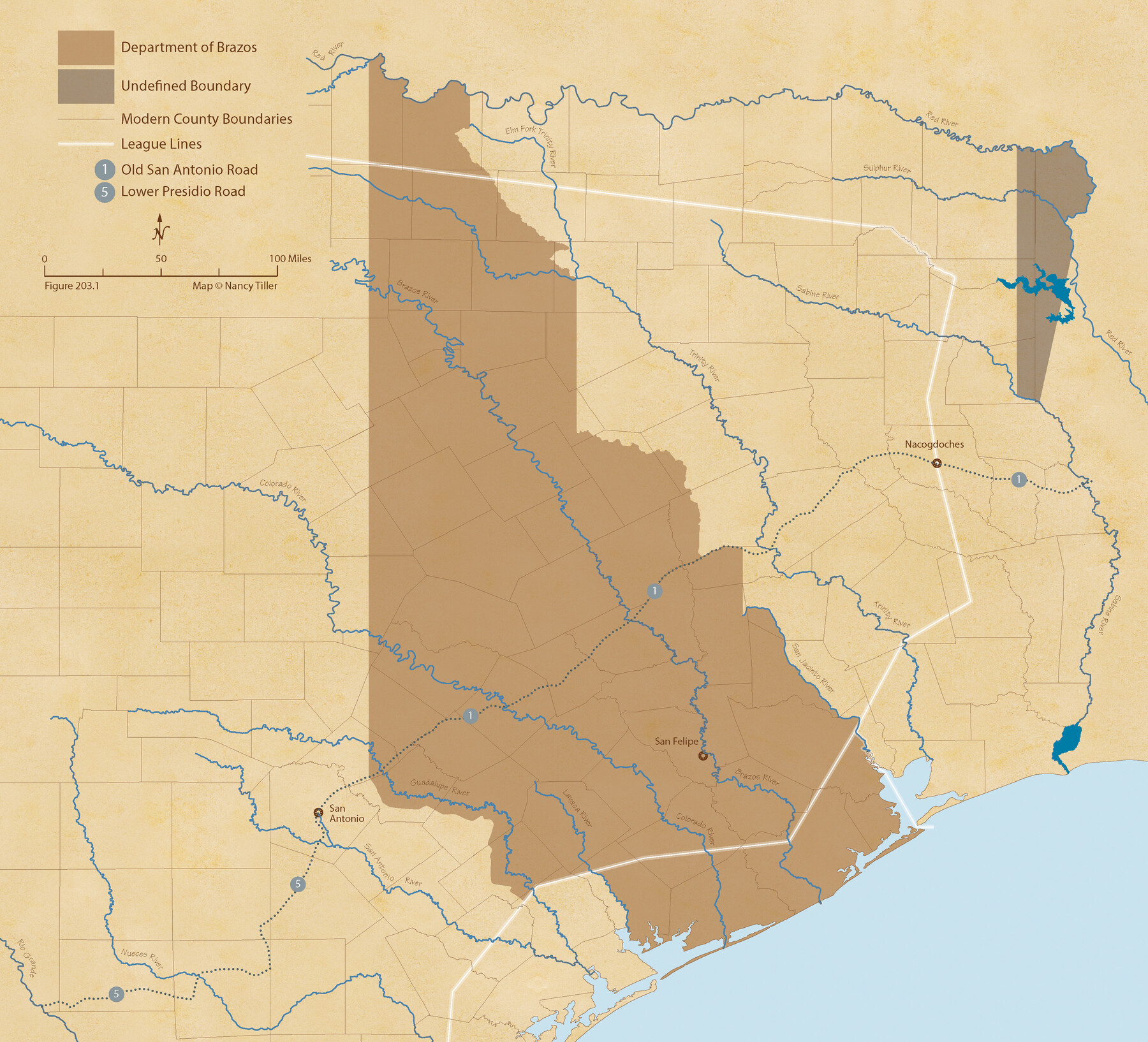 95975, The Mexican Department of Brazos. Created, March 18, 1834, Nancy and Jim Tiller Digital Collection