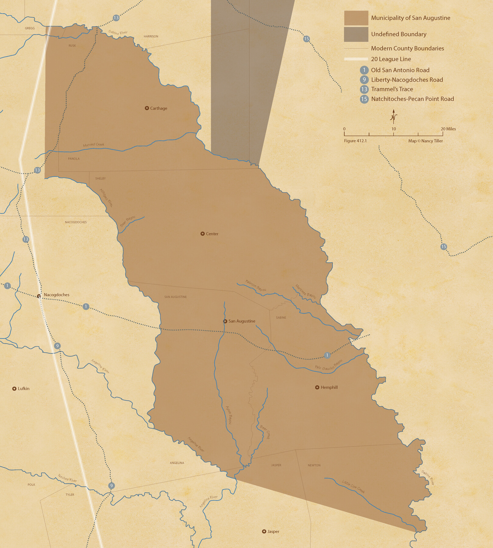 96032, The Mexican Municipality of San Augustine. Created March 6, 1834, Nancy and Jim Tiller Digital Collection