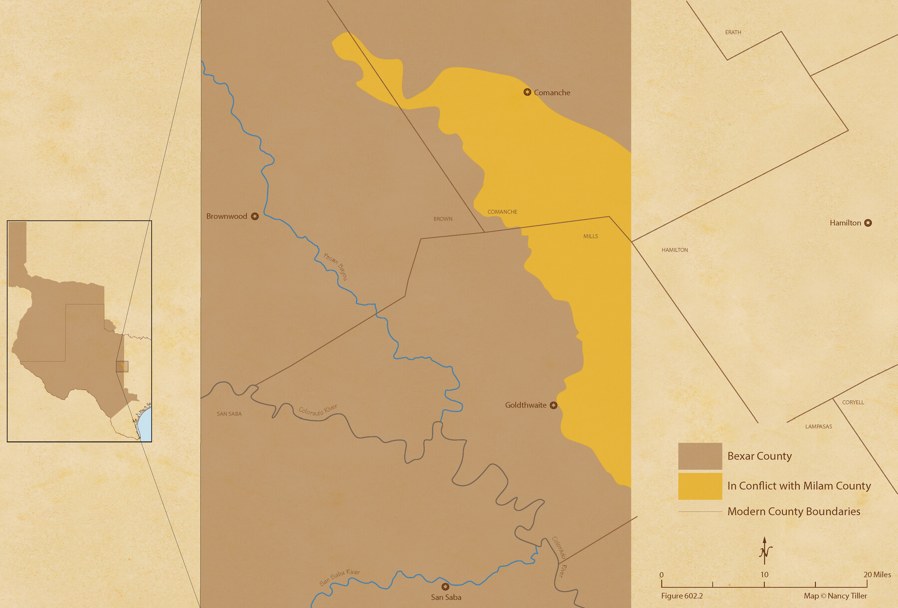 96039, The Chief Justice County of Bexar. Lands in Conflict with Milam County, Nancy and Jim Tiller Digital Collection