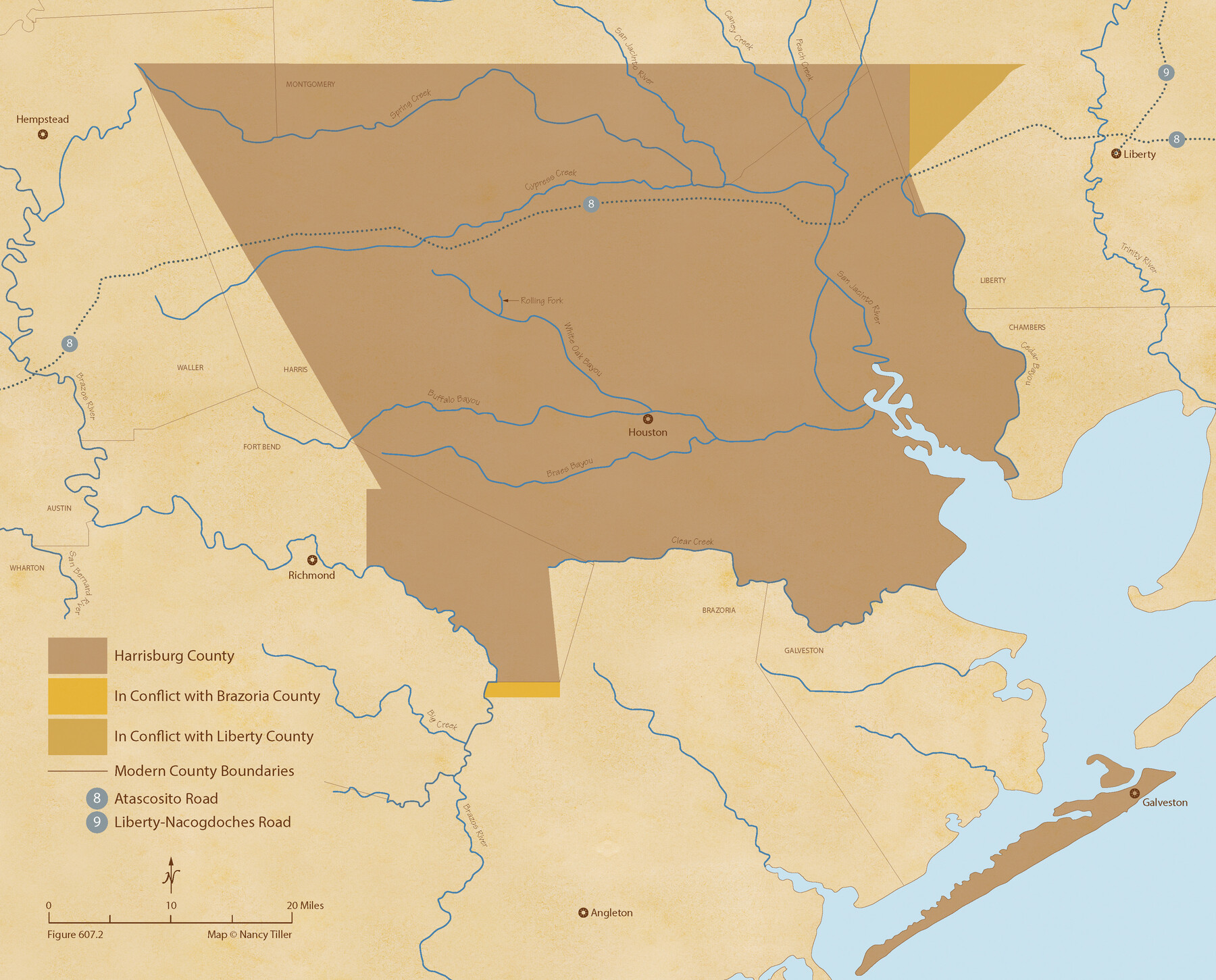 96050, The Chief Justice County of Harrisburg. Lands in Conflict with Brazoria, Liberty Counties, Nancy and Jim Tiller Digital Collection