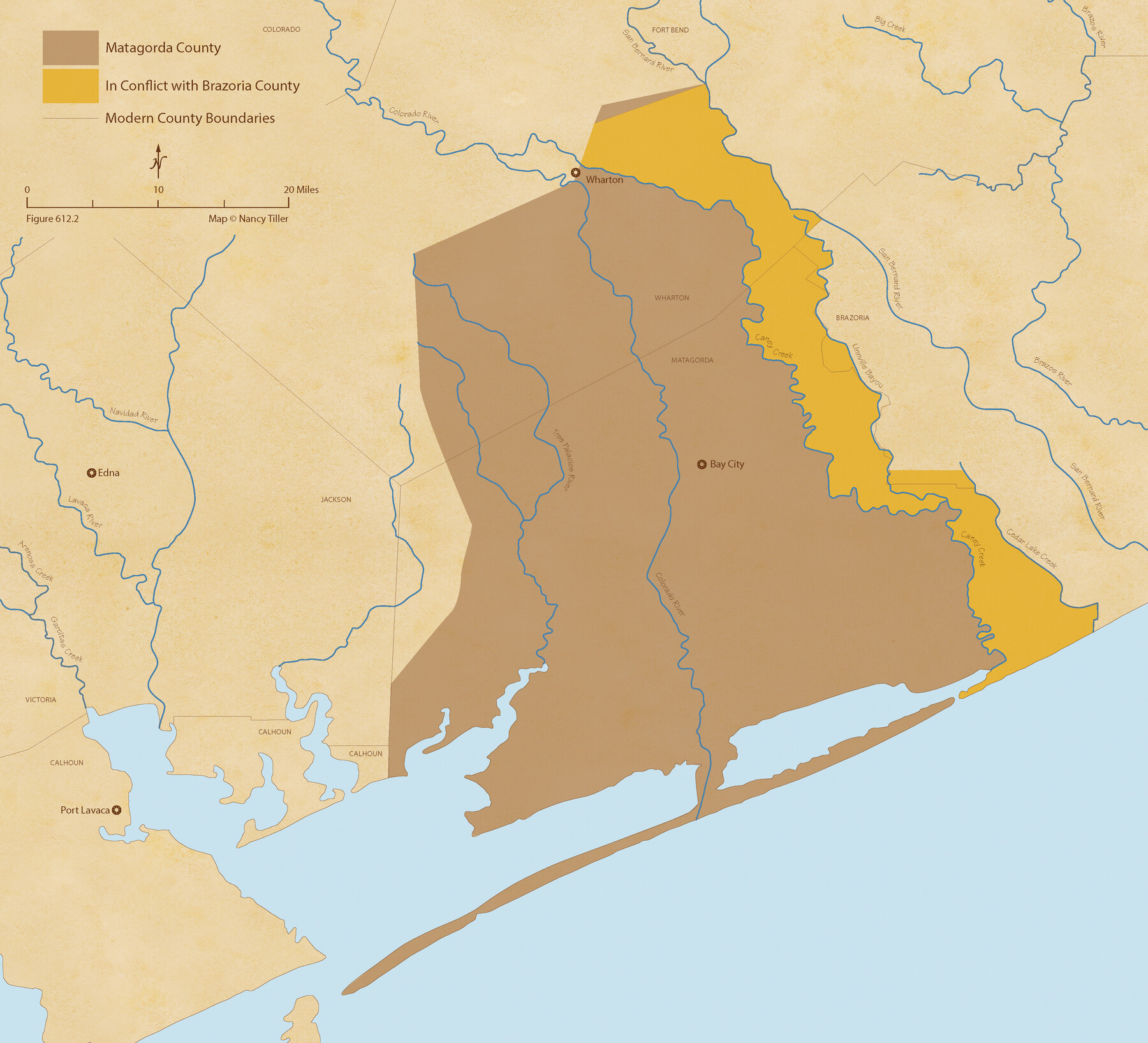 96058, The Chief Justice County of Matagorda. Lands in Conflict with Brazoria County, Nancy and Jim Tiller Digital Collection