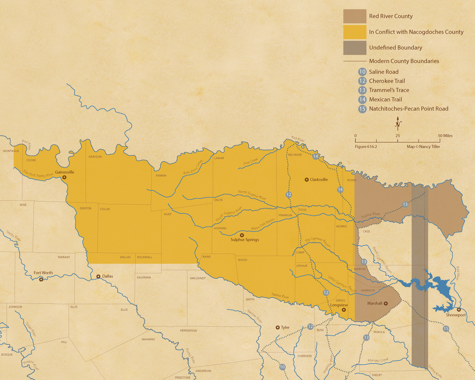 96066, The Chief Justice County of Red River. Lands in Conflict with Nacogdoches County, Nancy and Jim Tiller Digital Collection