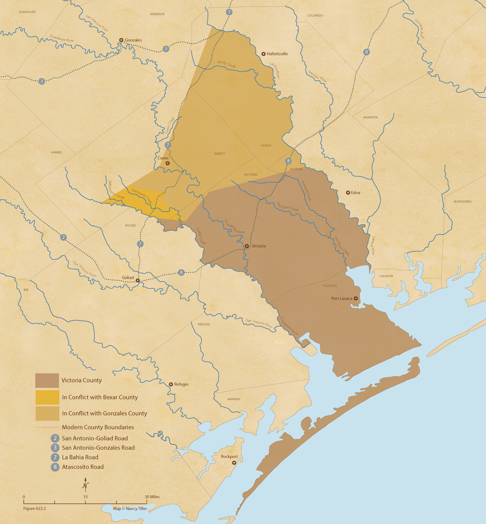96076, The Chief Justice County of Victoria. Lands in Conflict with Bexar and Gonzales Counties, Nancy and Jim Tiller Digital Collection