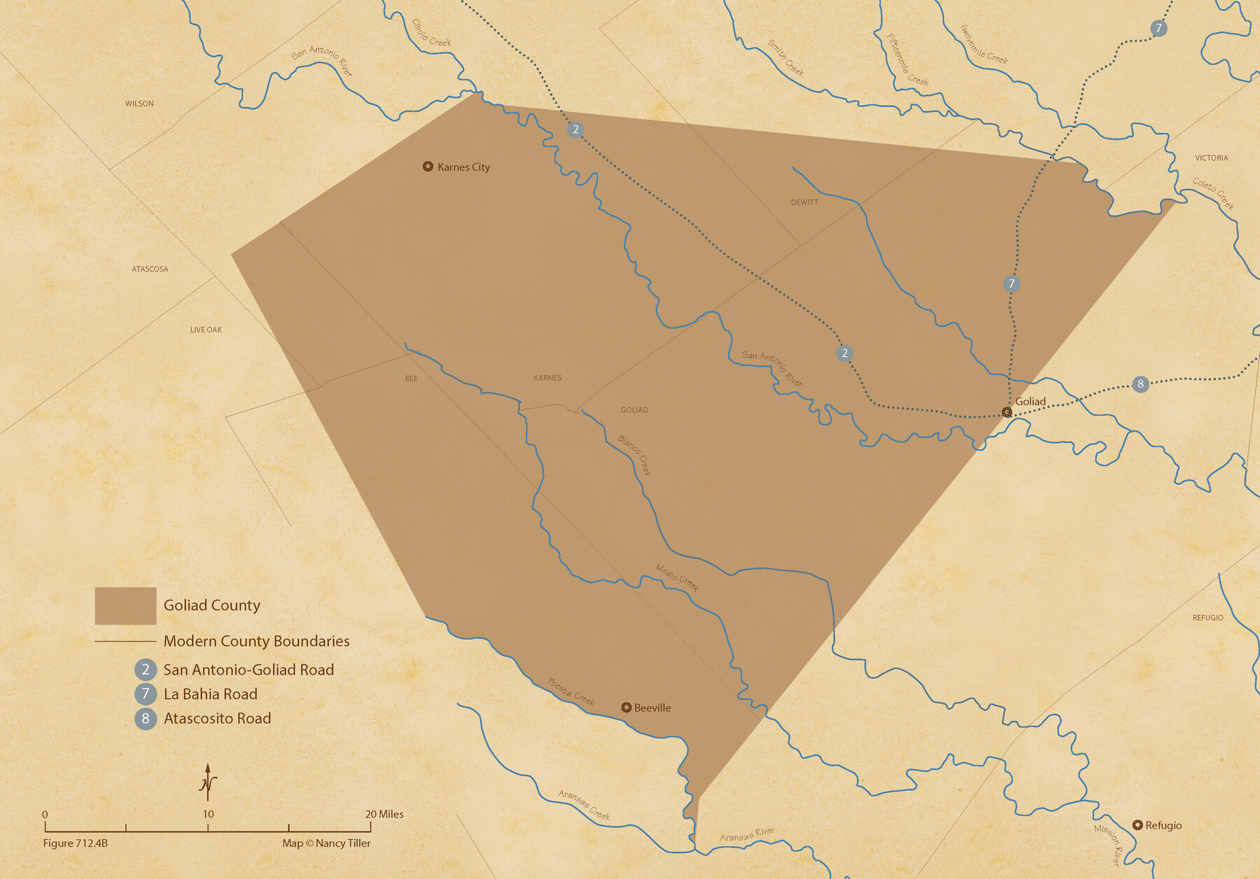 96150, The Republic County of Goliad. 1840, Nancy and Jim Tiller Digital Collection