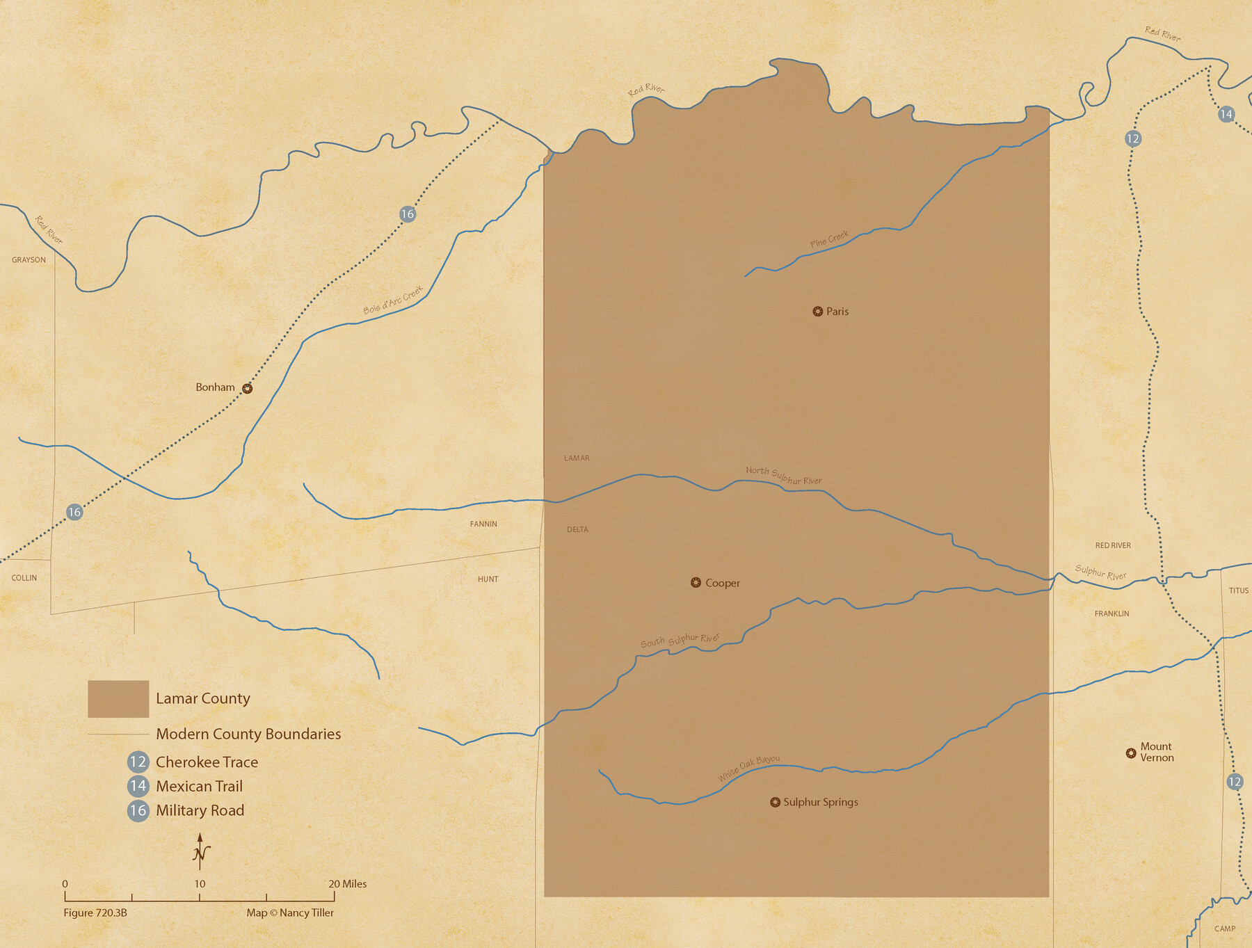 96204, The Republic County of Lamar. Spring 1842, Nancy and Jim Tiller Digital Collection