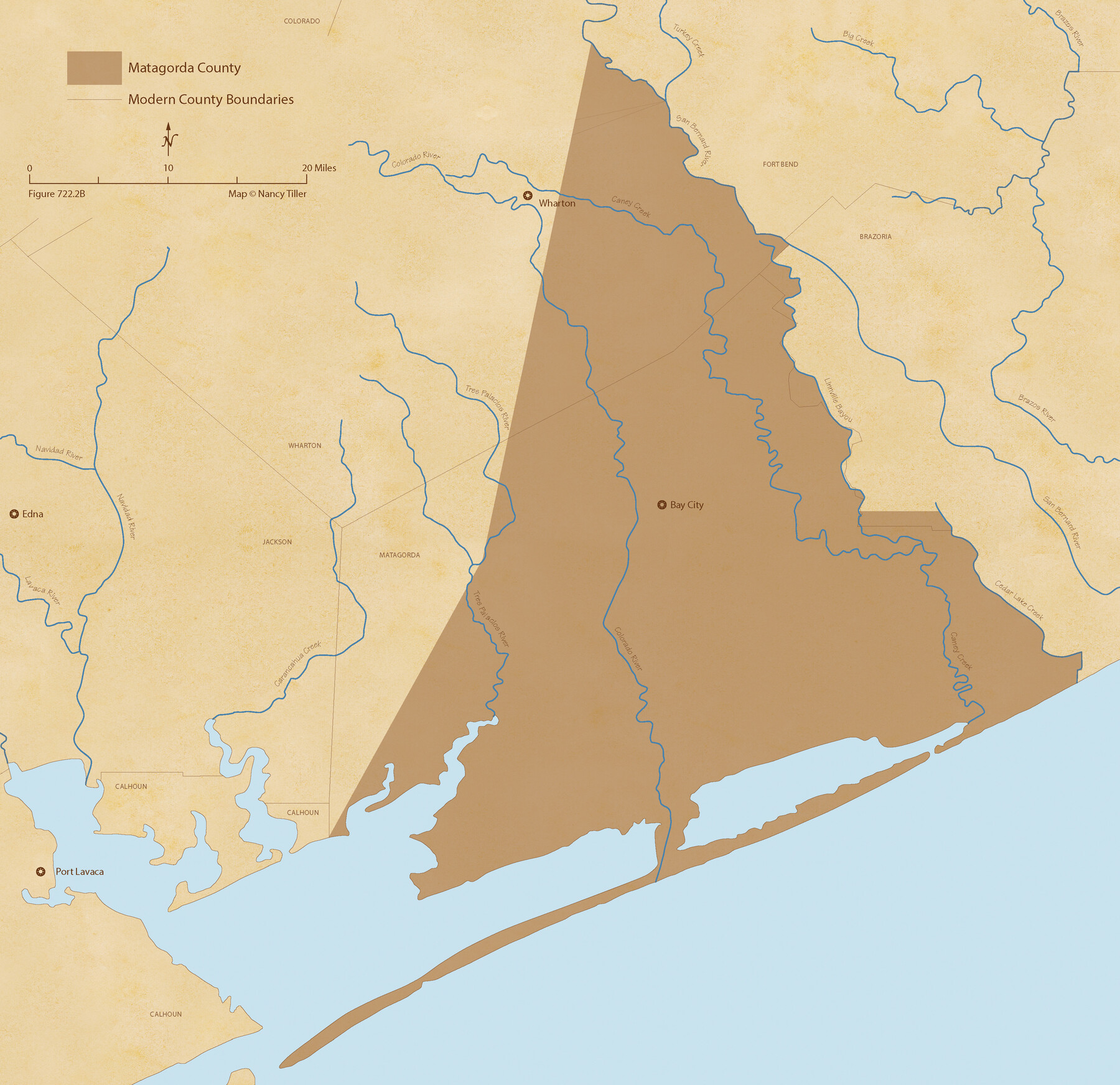 96215, The Republic County of Matagorda. Proposed, Late Fall 1837-January 1, 1838, Nancy and Jim Tiller Digital Collection