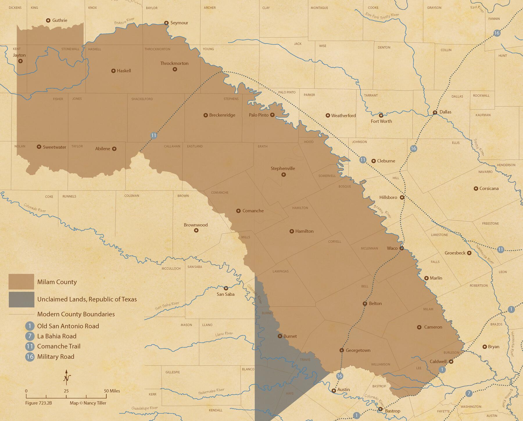 96226, The Republic County of Milam. Proposed, Late Fall 1837-December 31, 1838, Nancy and Jim Tiller Digital Collection