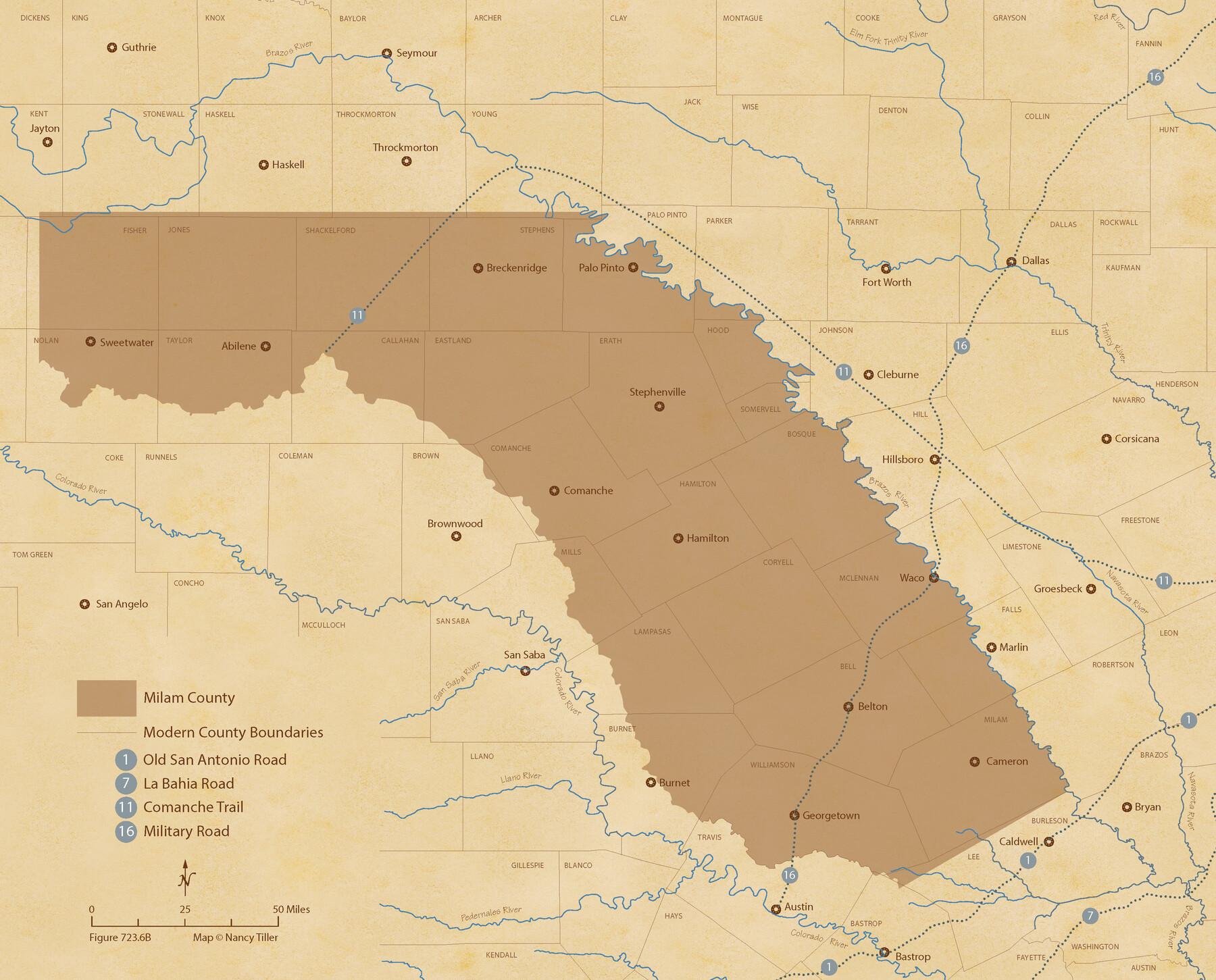 96230, The Republic County of Milam. January 15, 1842, Nancy and Jim Tiller Digital Collection