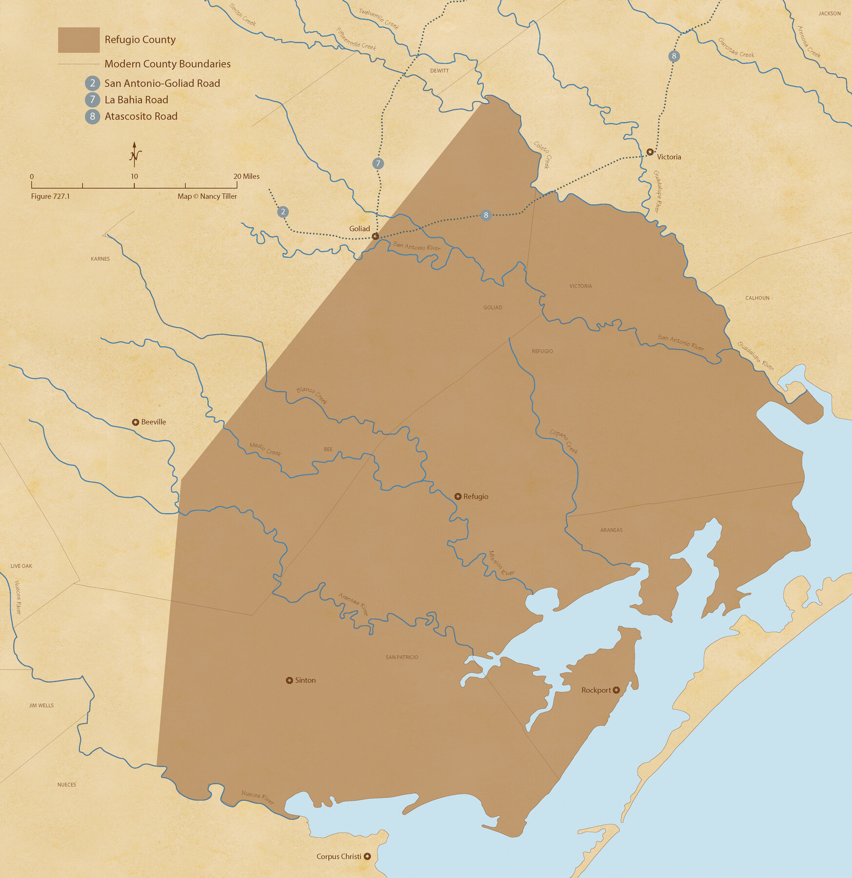 96256, The Republic County of Refugio. Proposed, Late Fall 1837, Nancy and Jim Tiller Digital Collection