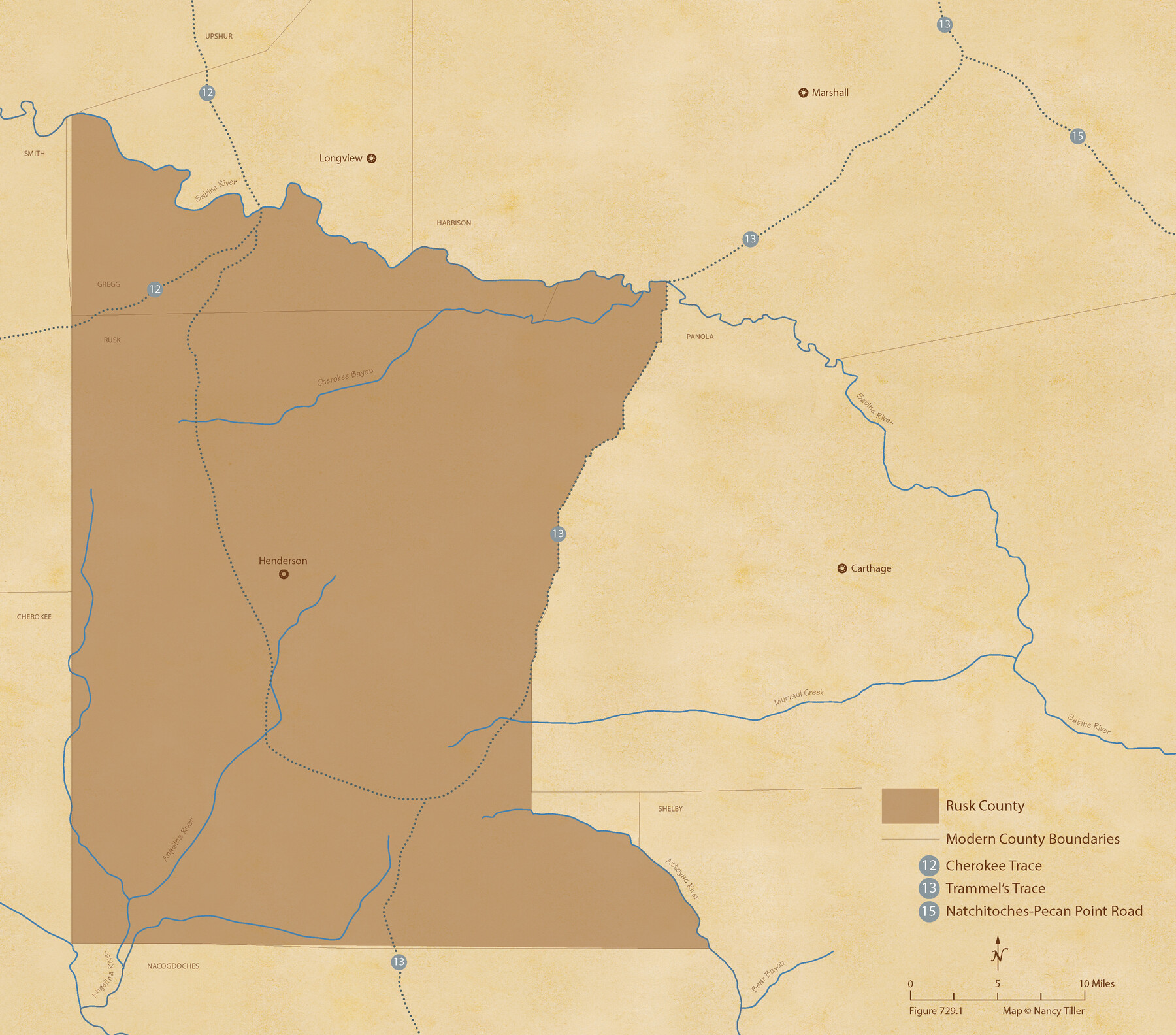 96265, The Republic County of Rusk. Created, January 16, 1843, Nancy and Jim Tiller Digital Collection