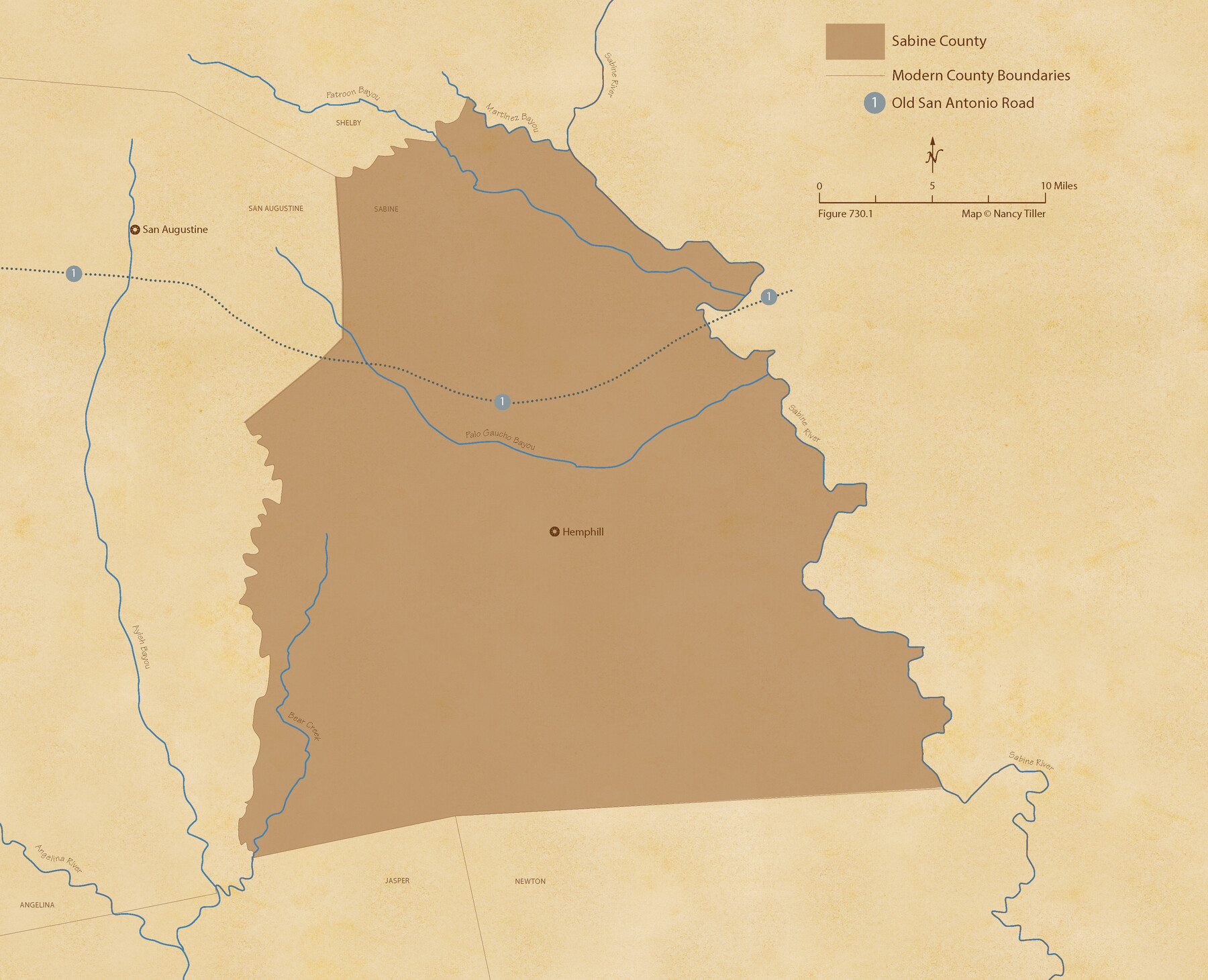 96269, The Republic County of Sabine. Boundaries Defined, December14, 1837, Nancy and Jim Tiller Digital Collection