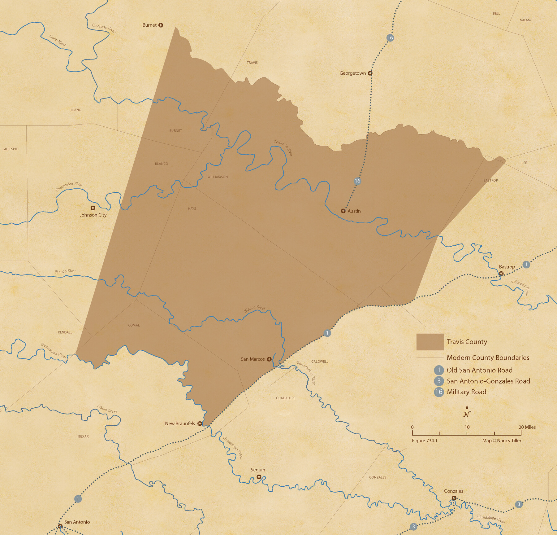 96289, The Republic County of Travis. Created, January 25, 1840, Nancy and Jim Tiller Digital Collection