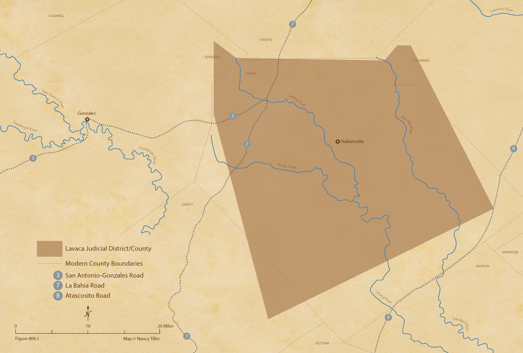 96331, The Judicial District/County of Lavaca. Created, January 29, 1842, Nancy and Jim Tiller Digital Collection