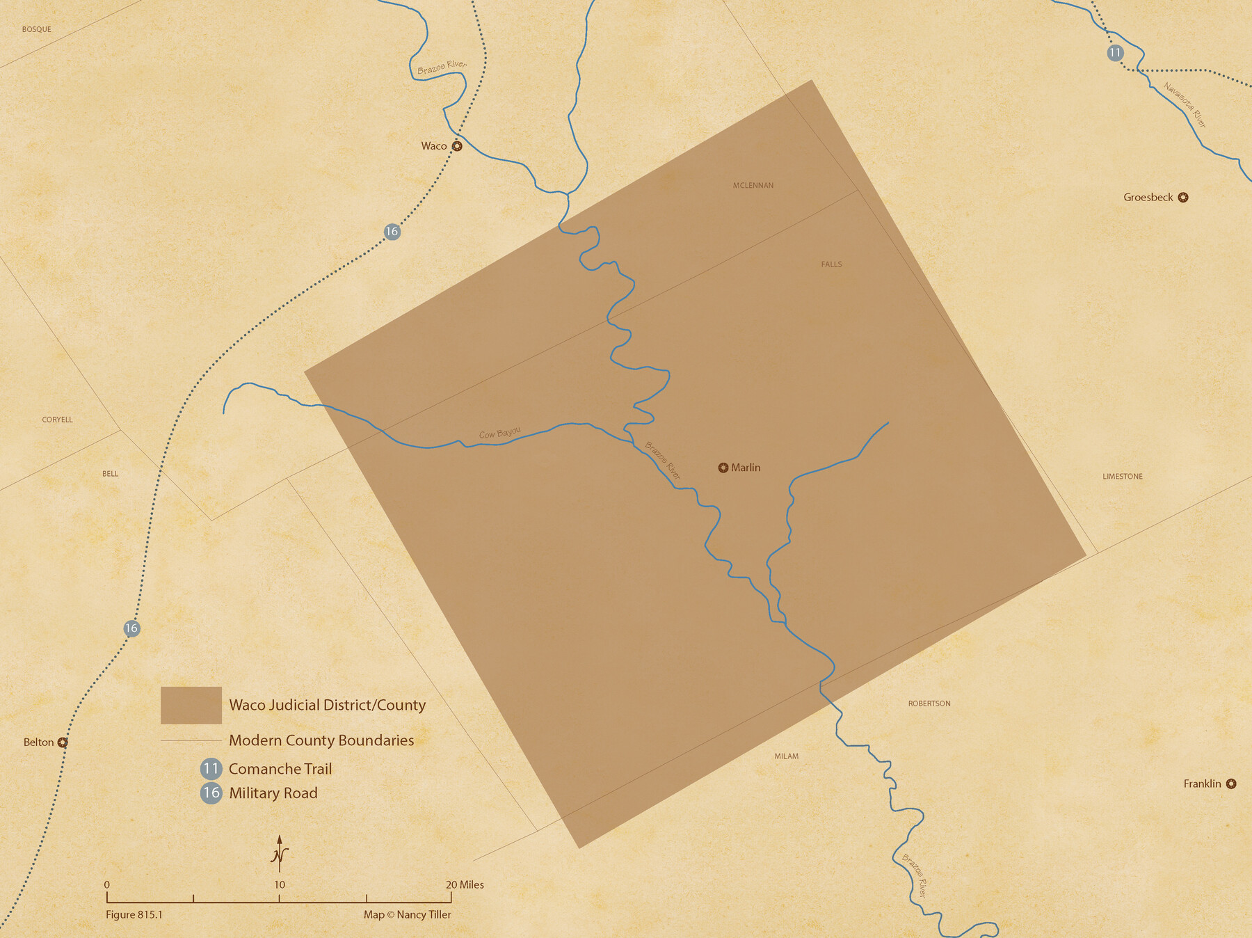 96352, The Judicial District/County of Waco. Created, January 29, 1842, Nancy and Jim Tiller Digital Collection