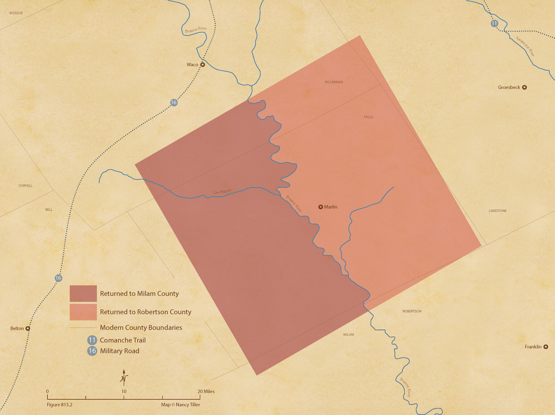 96353, The Judicial District/County of Waco. Abolished, Spring 1842, Nancy and Jim Tiller Digital Collection