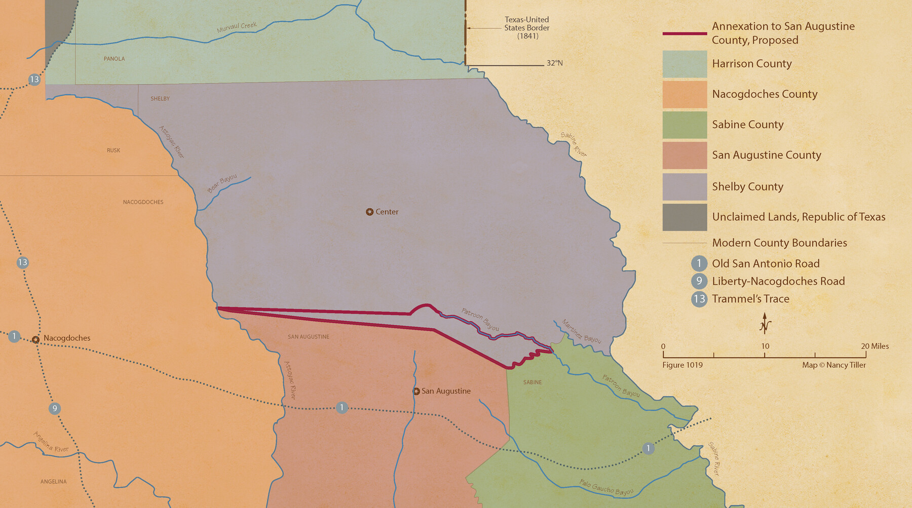 96393, From Citizens of Shelby County Living on the South Side of Patroon Bayou to Have the Area Annexed to San Augustine County, November 1, 1841, Nancy and Jim Tiller Digital Collection