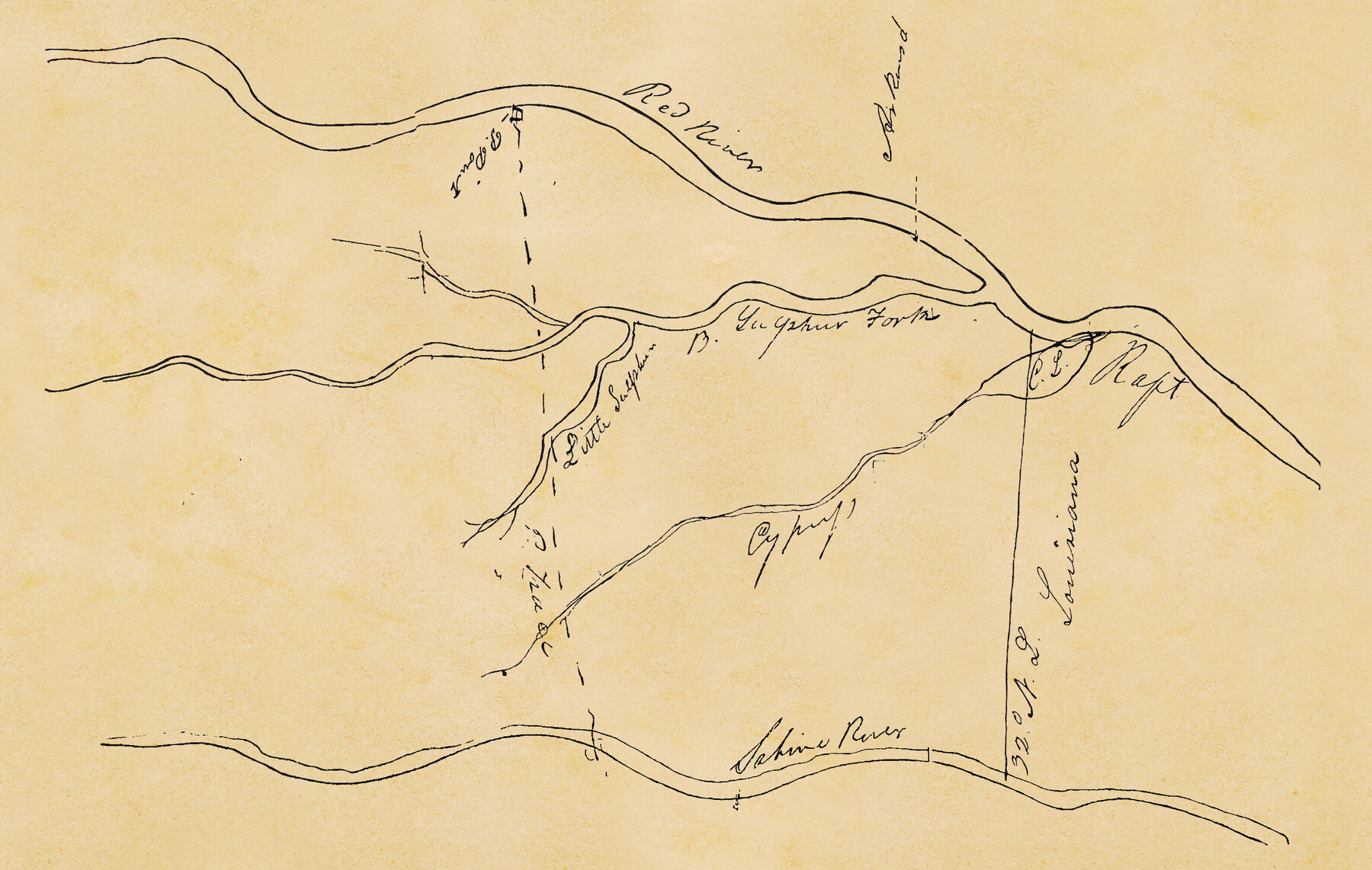 96403, Text and Map Related to the Creation of a New County Out of Red River and Shelby Counties (Unnamed), Undated, Nancy and Jim Tiller Digital Collection