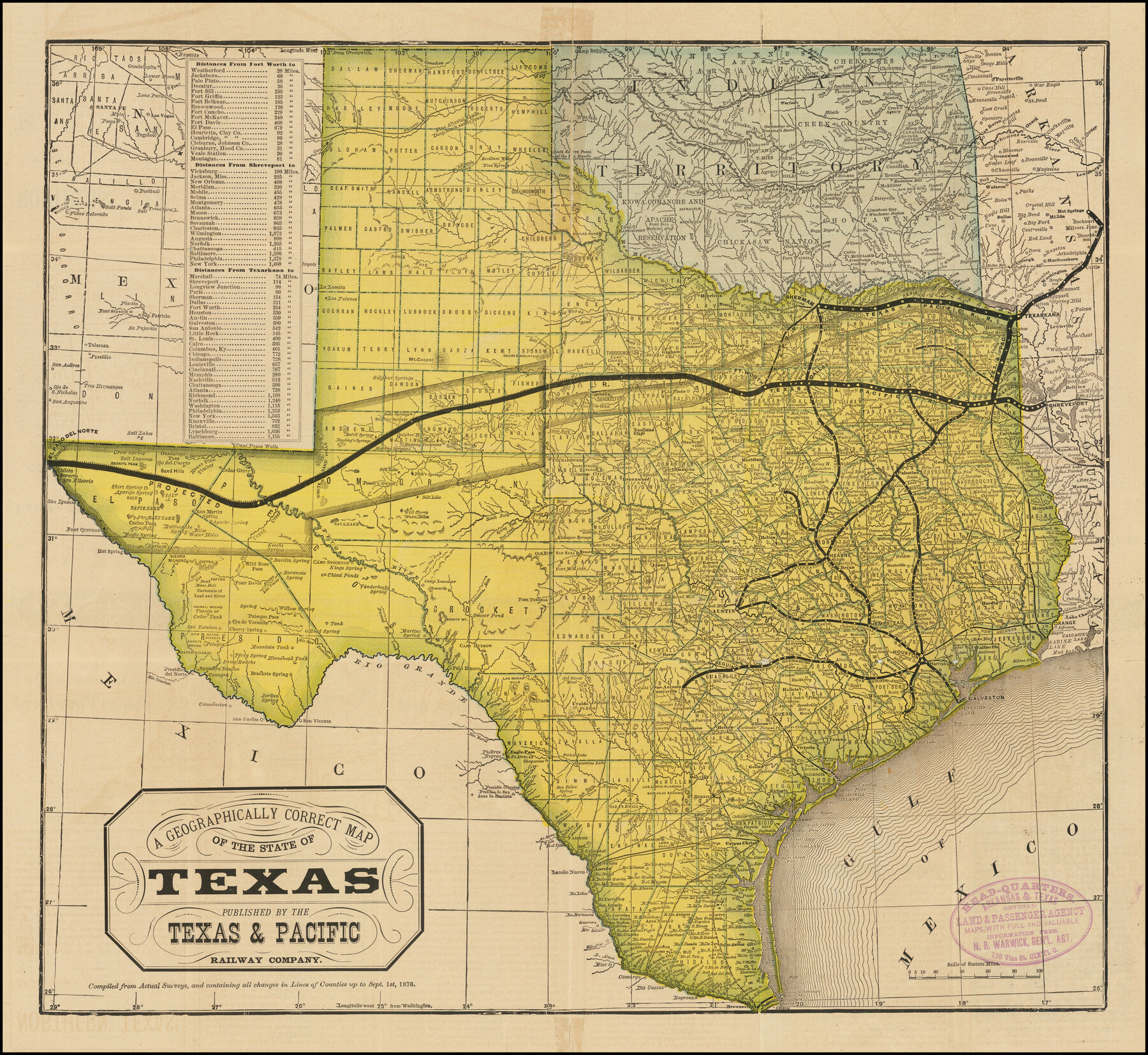 96508, A Geographically Correct Map of the State of Texas, Holcomb Digital Map Collection - 1