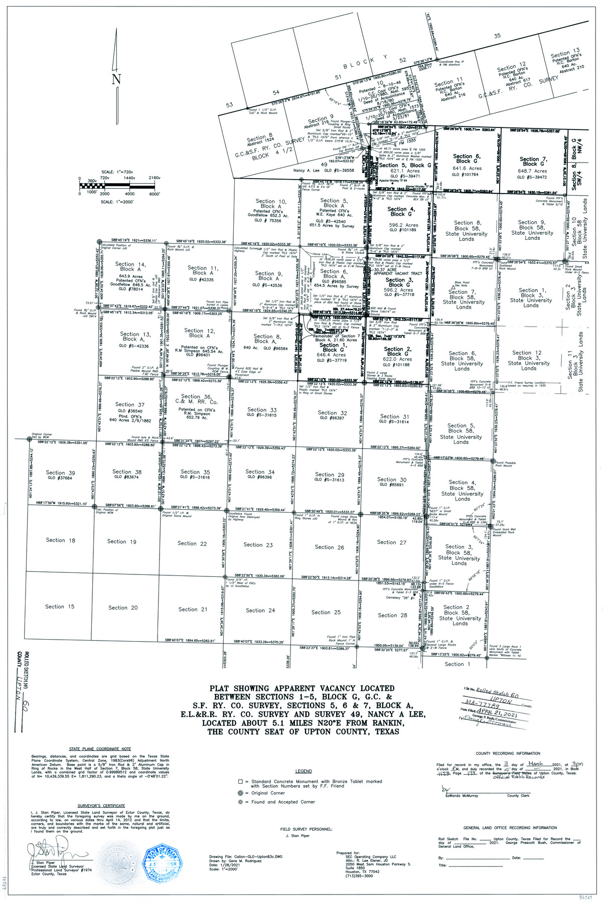 96569, Upton County Rolled Sketch 60, General Map Collection