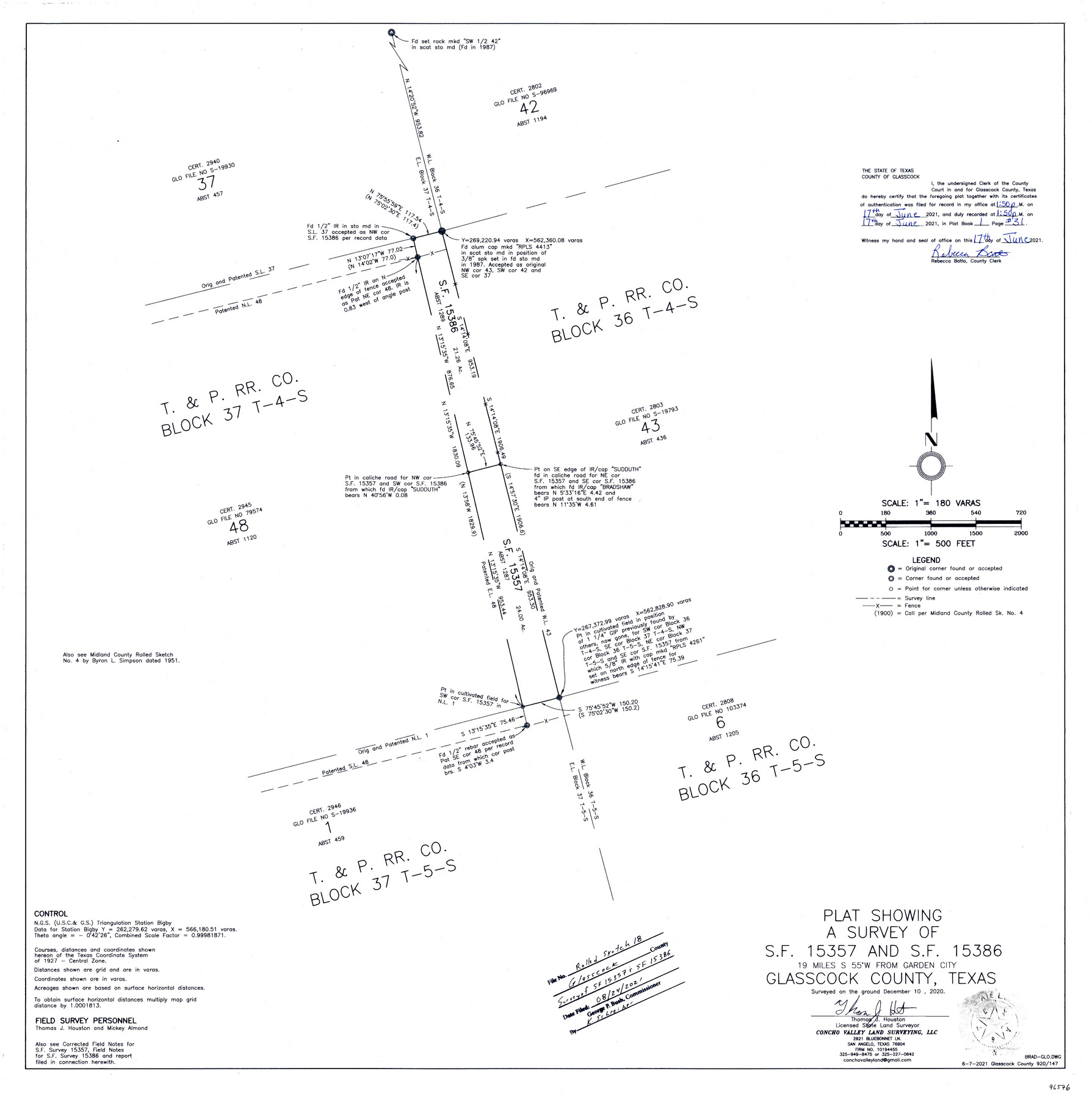 96576, Glasscock County Rolled Sketch 18, General Map Collection