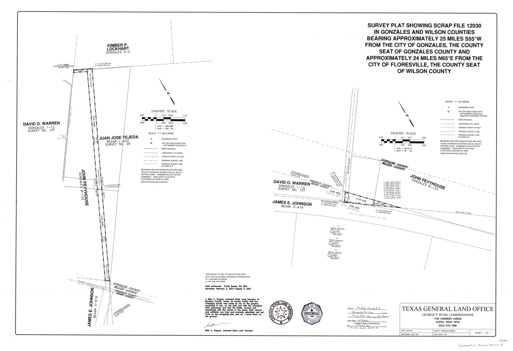 96582, Gonzales County Rolled Sketch 3, General Map Collection