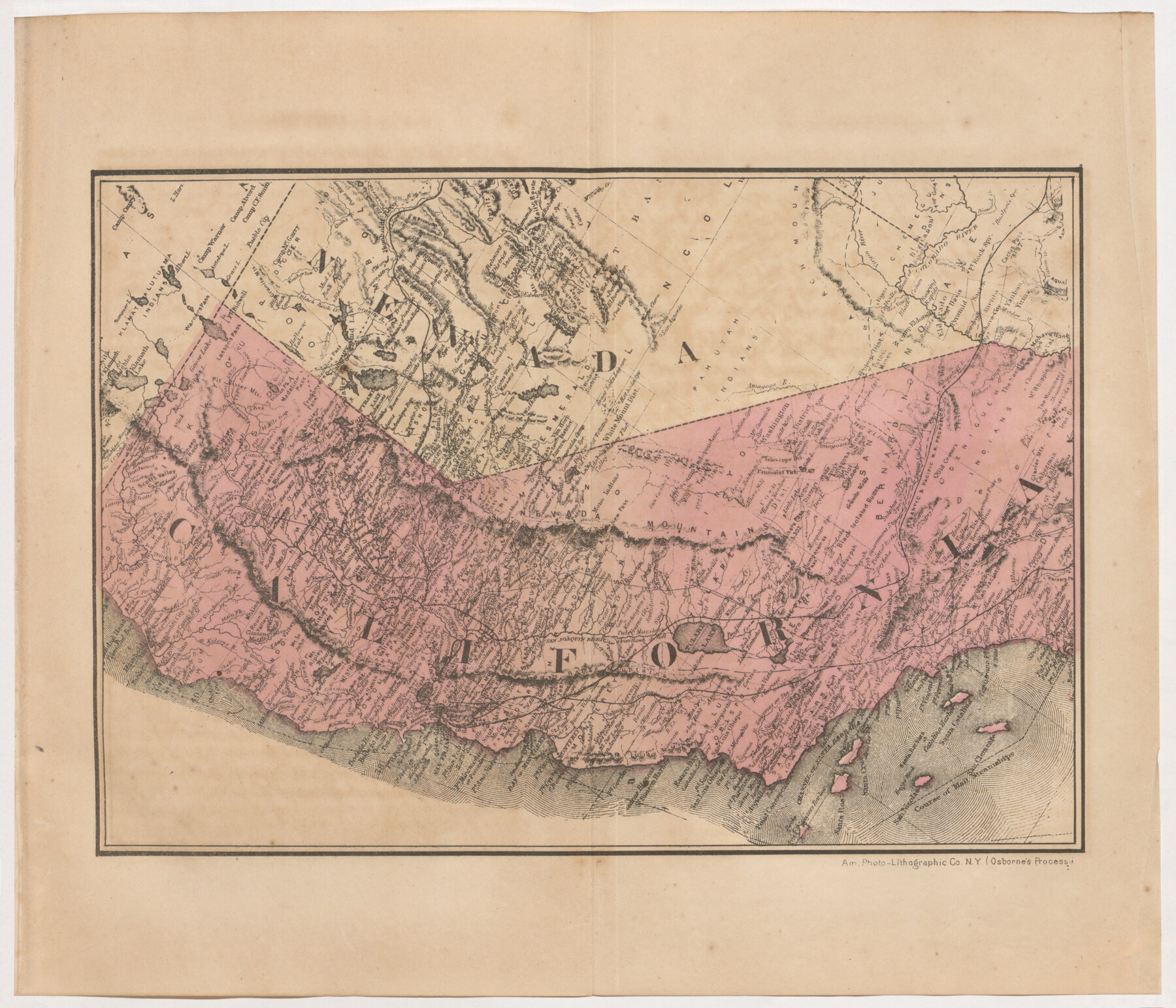 96620, [Map of California and Nevada], Cobb Digital Map Collection