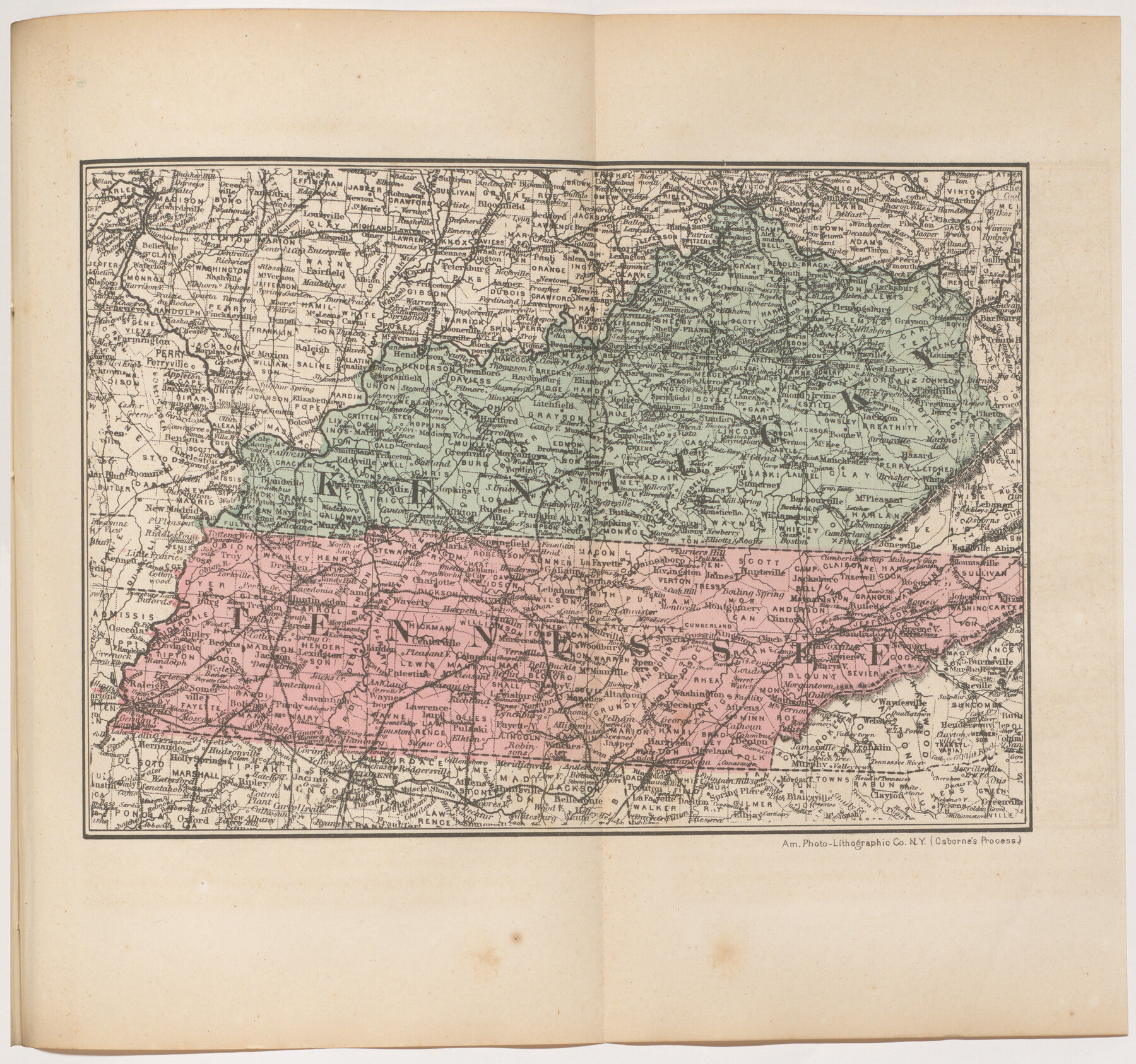 96623, [Map of Kentucky and Tennessee], Cobb Digital Map Collection
