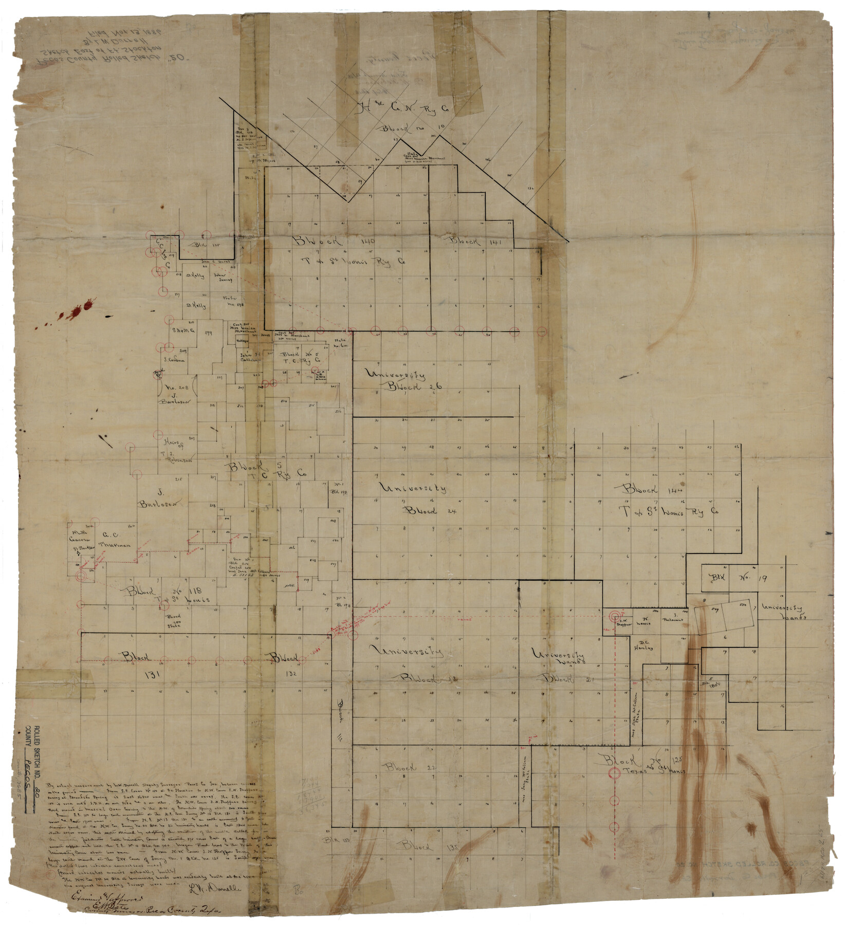 9685, Pecos County Rolled Sketch 20, General Map Collection