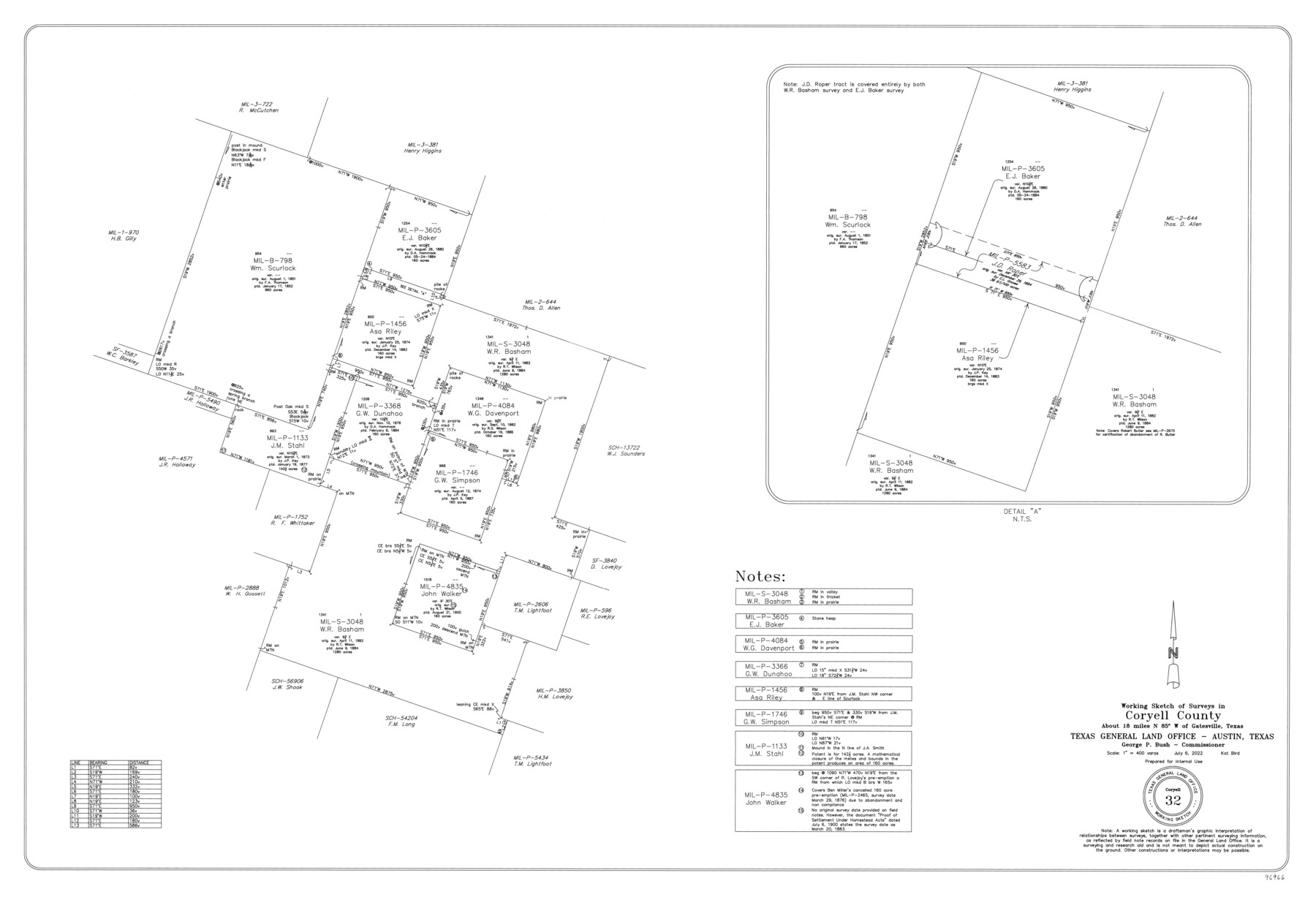 96966, Coryell County Working Sketch 32, General Map Collection