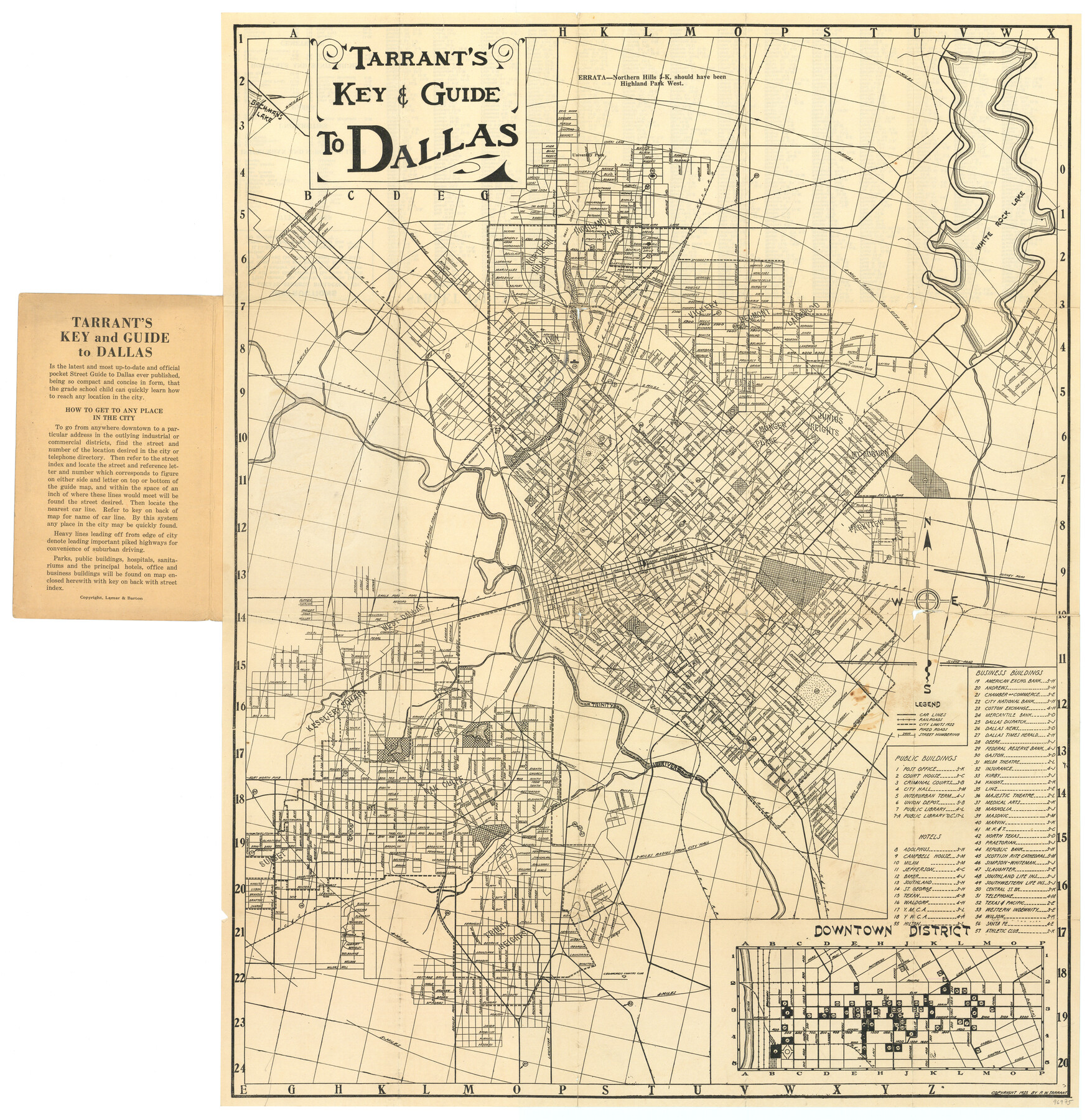 96975, Tarrant's Key & Guide to Dallas, General Map Collection