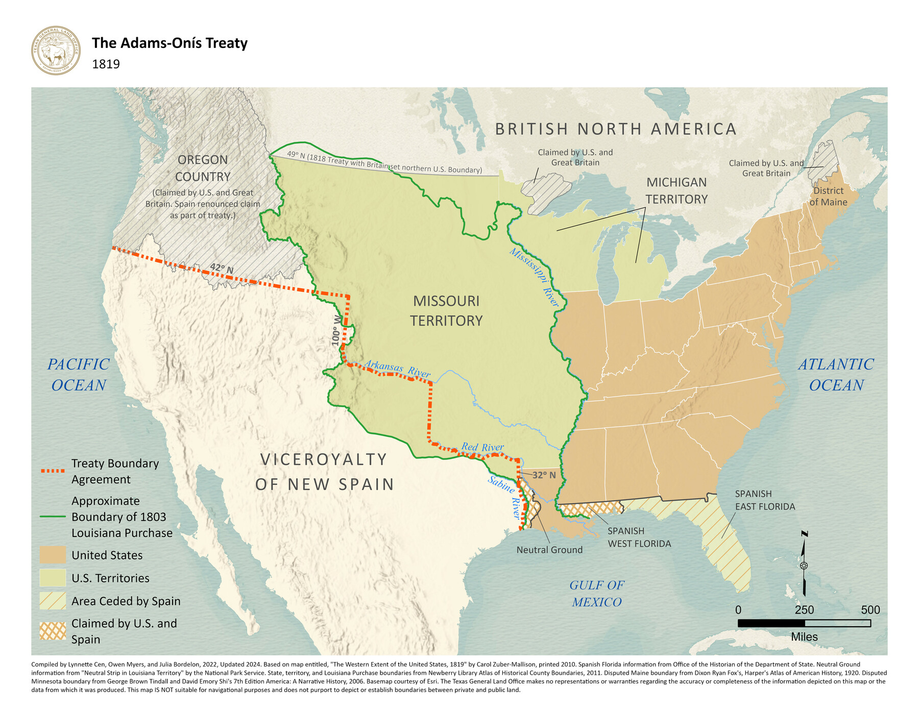 96978, The Adams-Onís Treaty of 1819, GIS Educational Maps