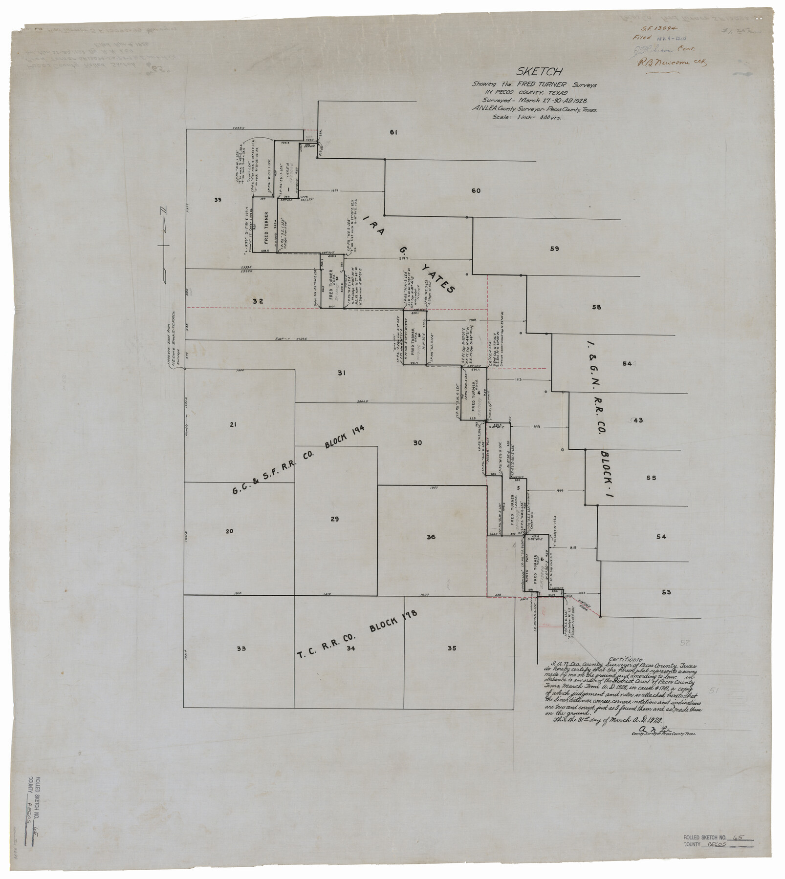 9699, Pecos County Rolled Sketch 65, General Map Collection