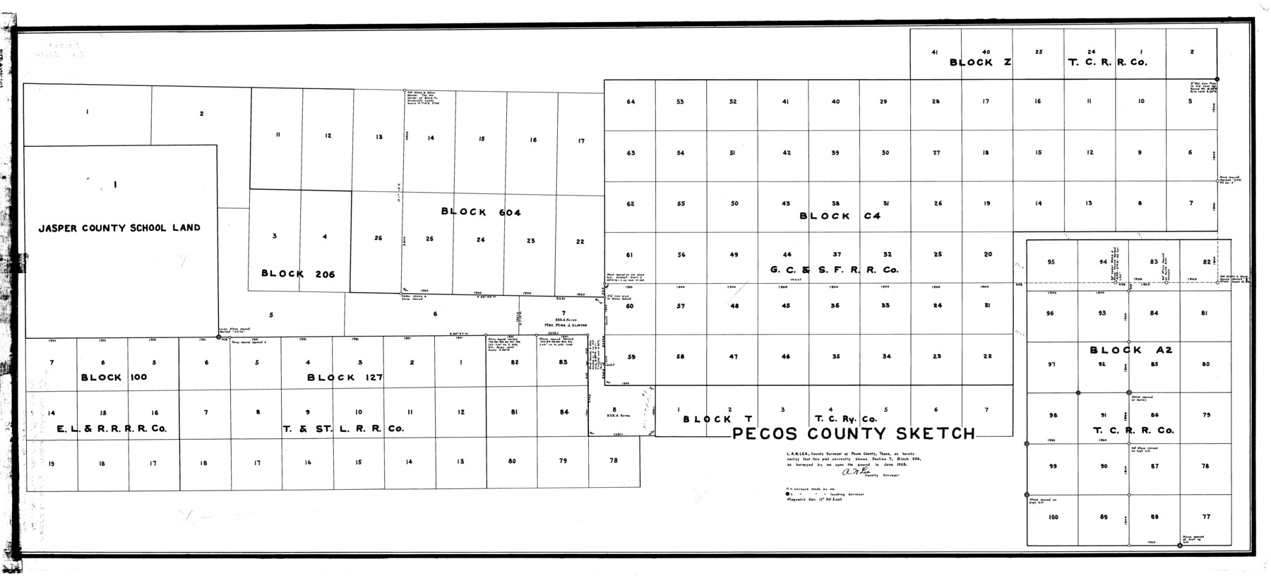 9703, Pecos County Rolled Sketch 71, General Map Collection