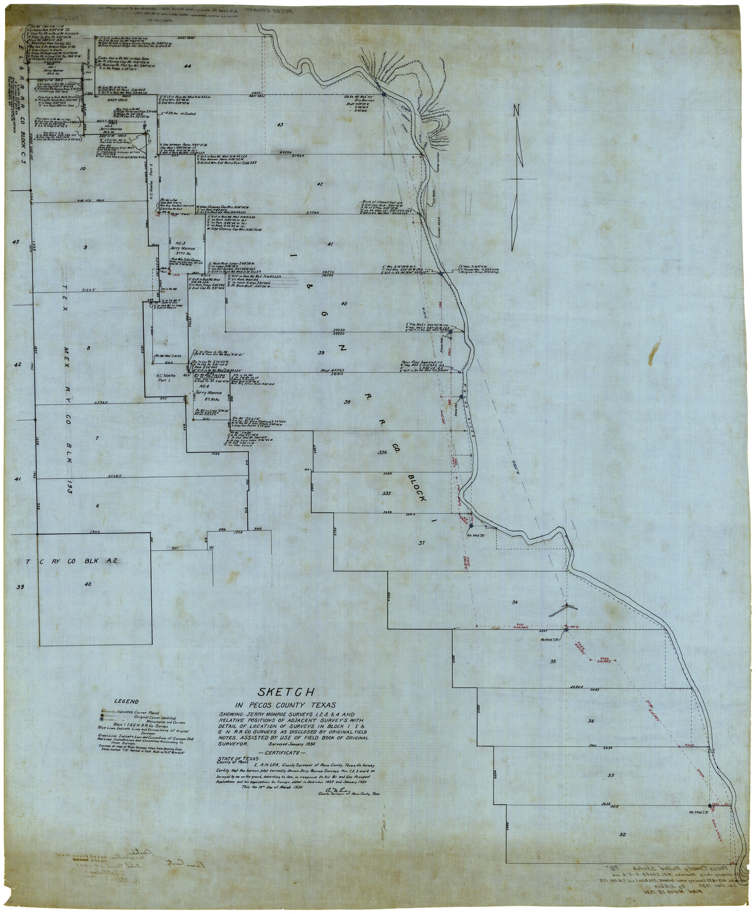 9705, Pecos County Rolled Sketch 78, General Map Collection
