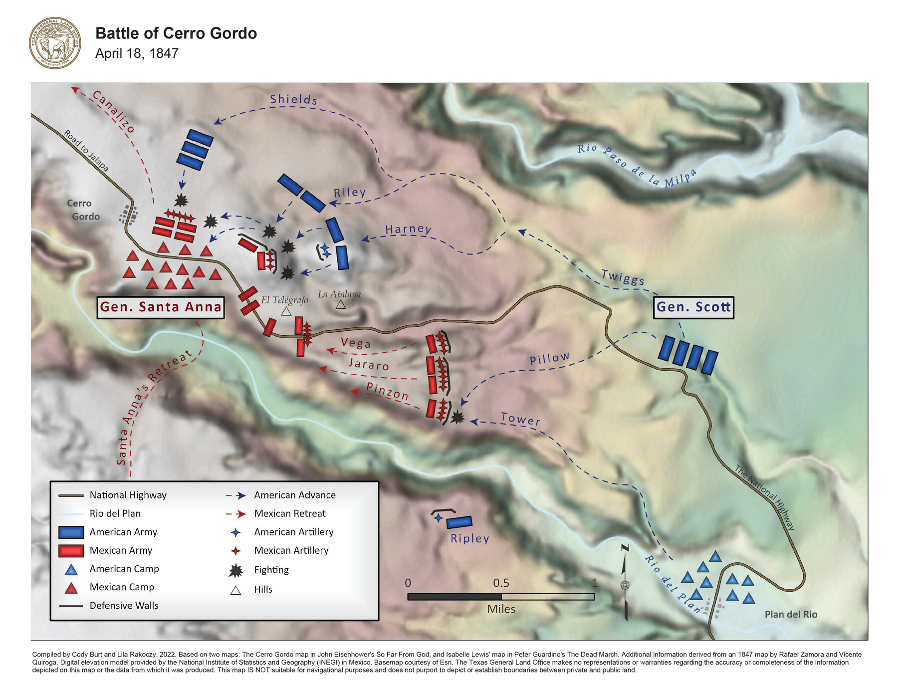 97090, Battle of Cerro Gordo, April 18, 1847, General Map Collection