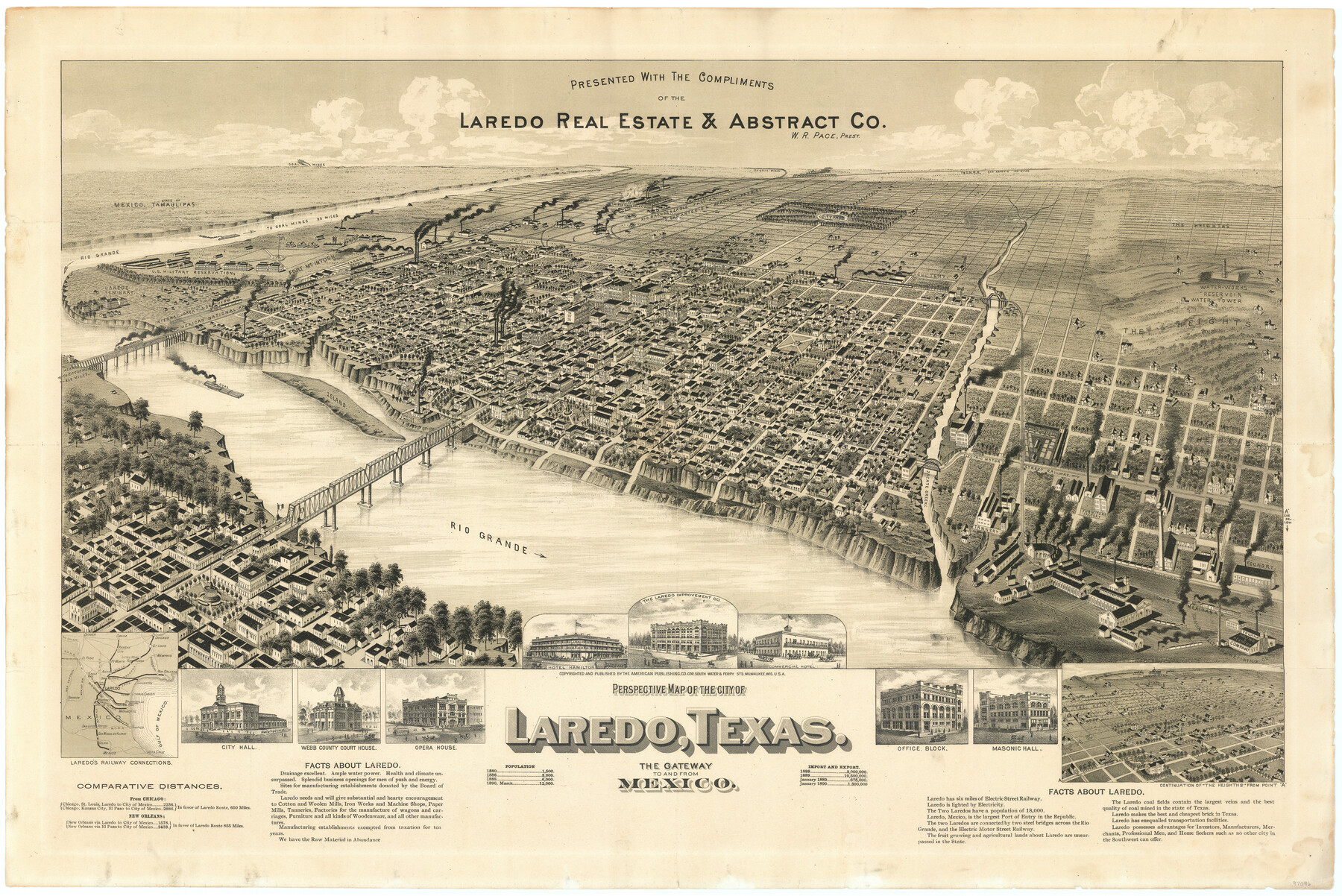 Perspective Map of the City of Laredo | 97096, Perspective Map of the ...