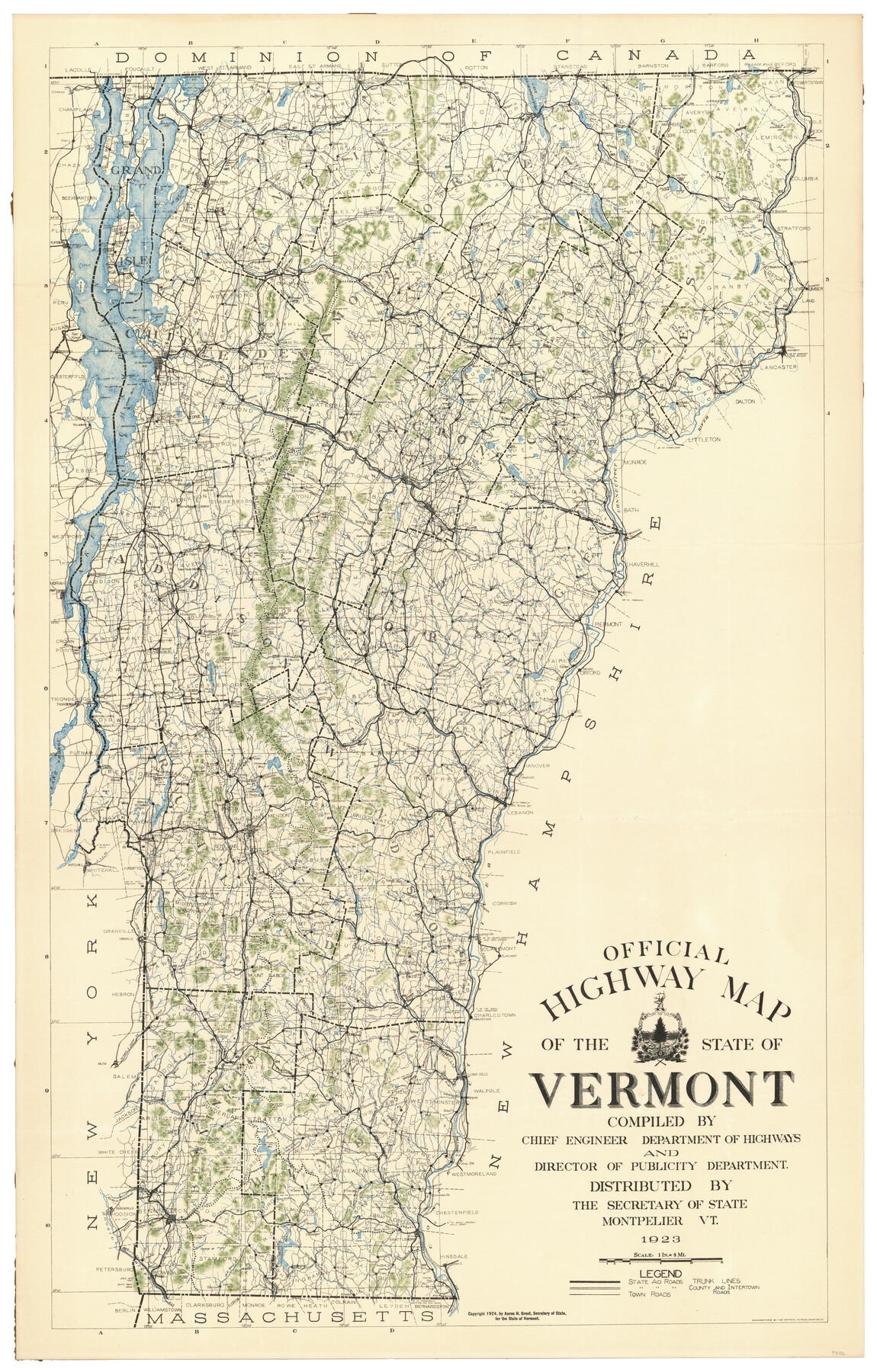 97112, Official Highway Map of the State of Vermont, General Map Collection