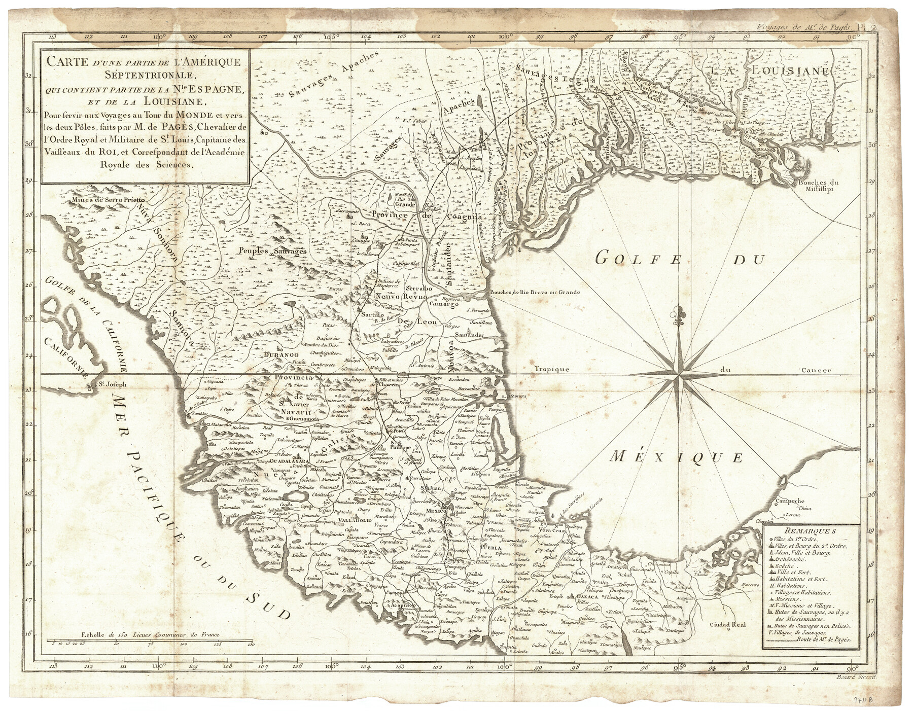 97118, Carte d'une partie de L'Amérique Séptentrionale, qui contient partie de la Nle. Espagne, et de la Louisiane, General Map Collection