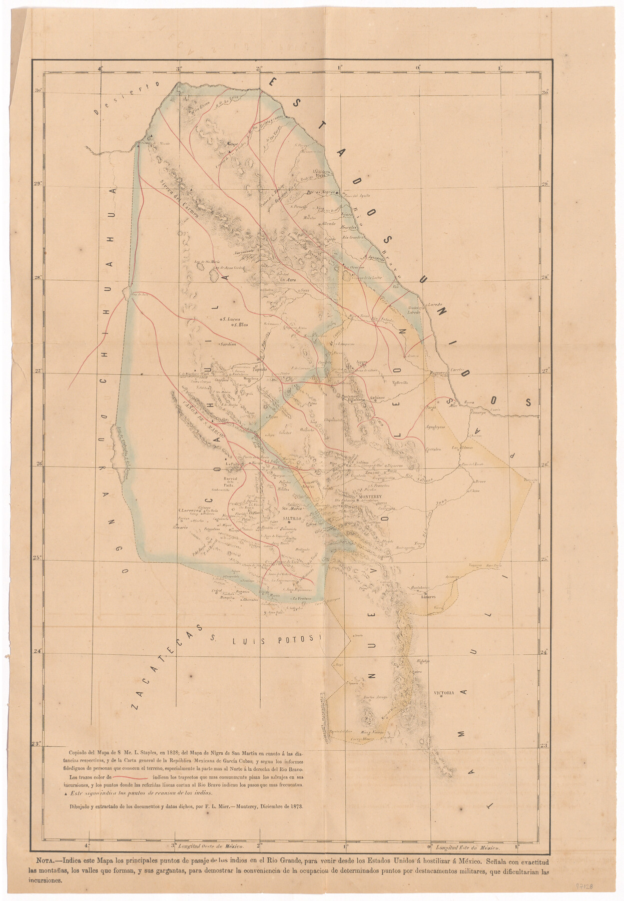97128, [Map of Coahuila and Nuevo Leon], General Map Collection