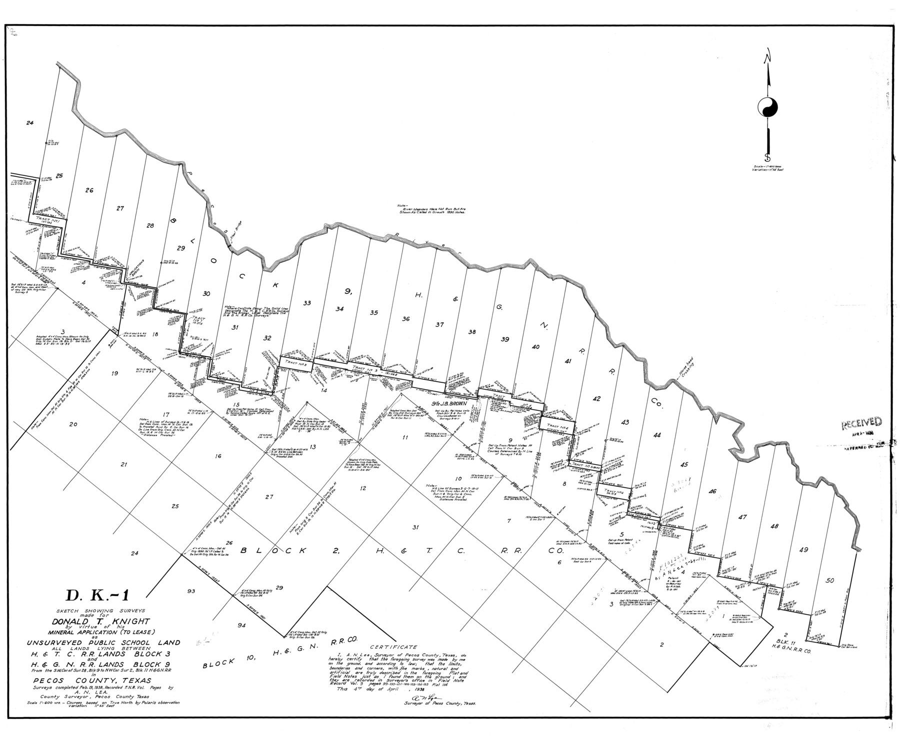 9713, Pecos County Rolled Sketch DK1, General Map Collection