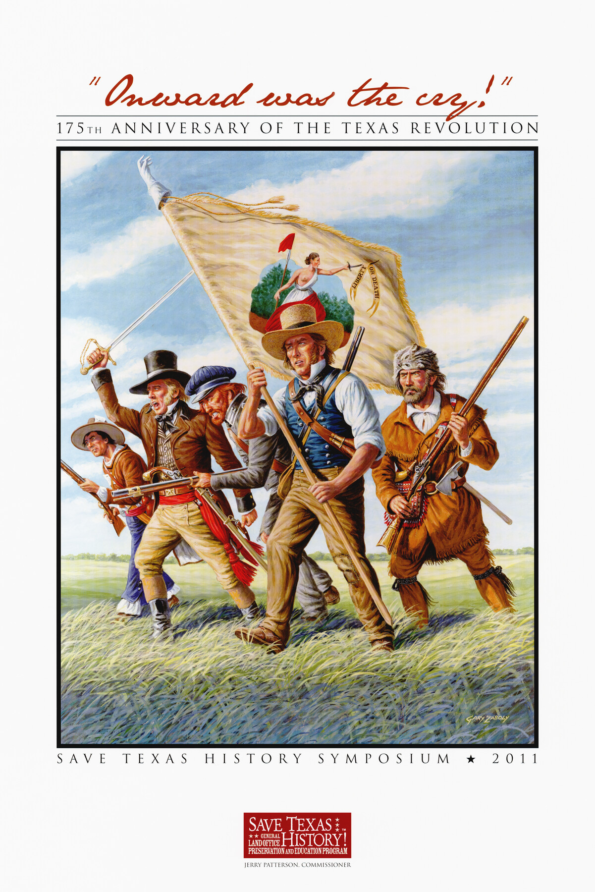 97132, Commemorative Poster: "Onward was the cry!" the 175th Anniversary of the Texas Revolution, Save Texas History Collectibles