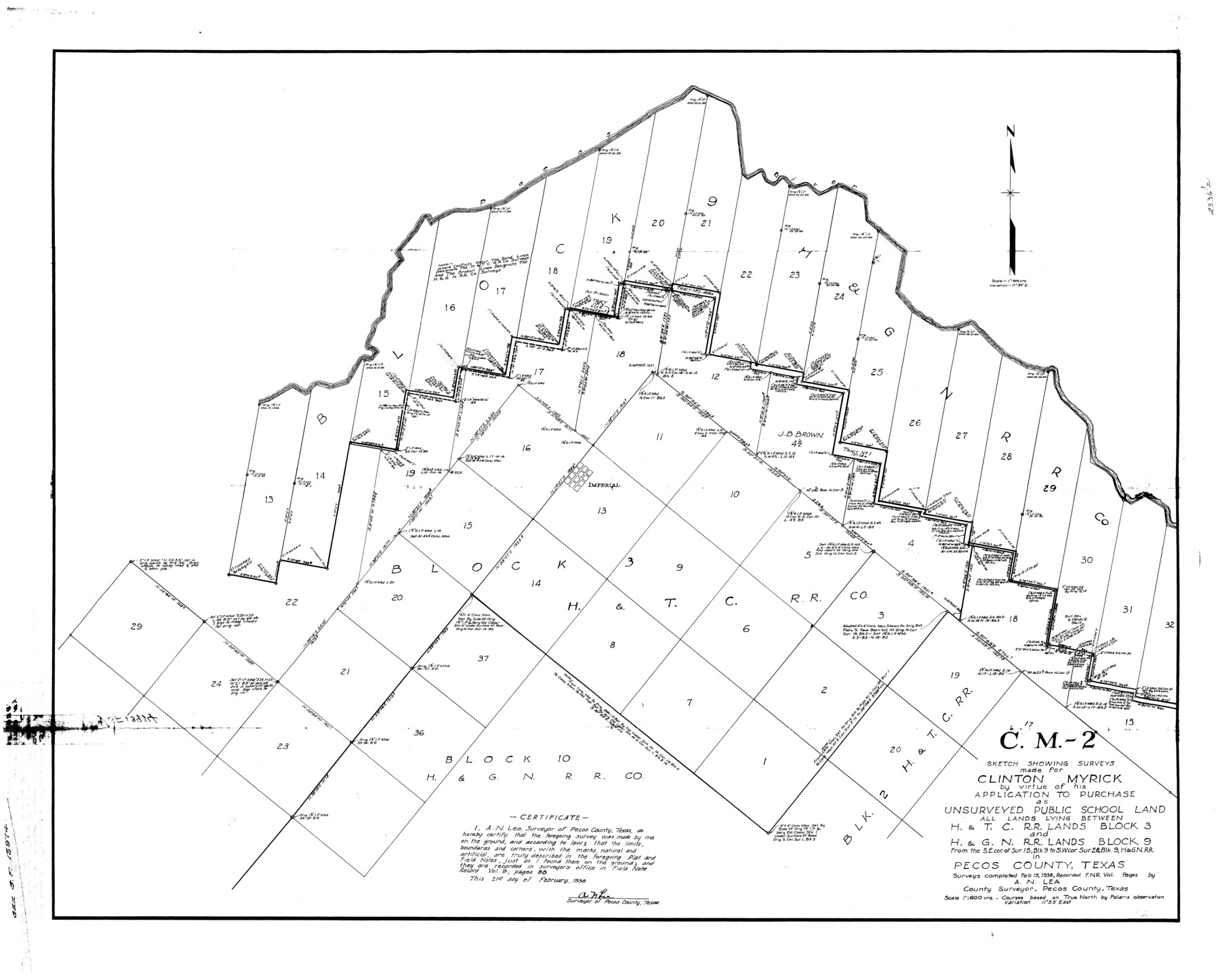 9716, Pecos County Rolled Sketch CM-2, General Map Collection