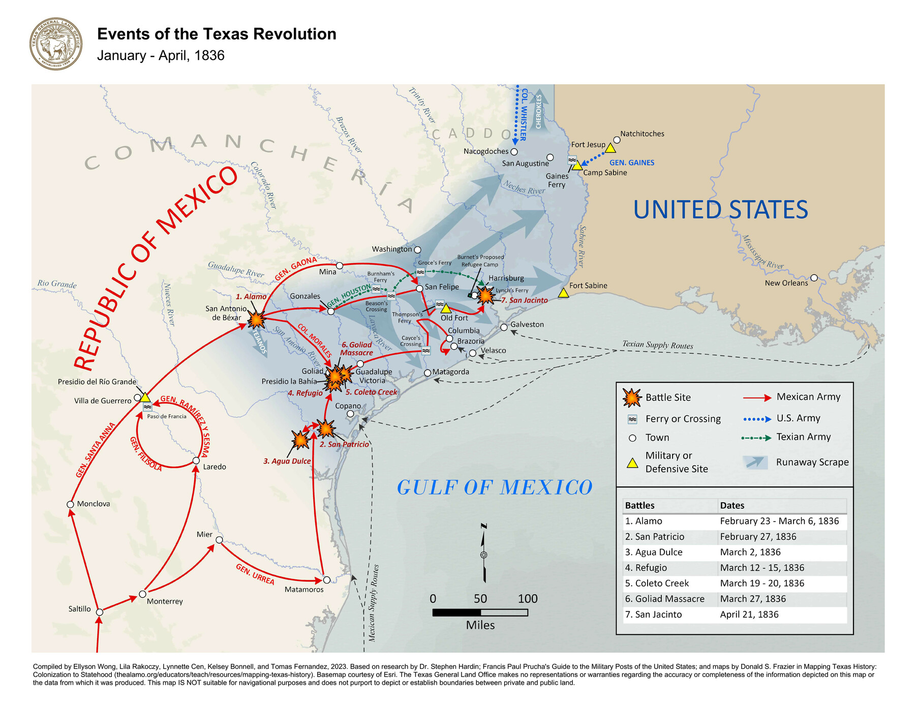 97188, Events of the Texas Revolution, GIS Educational Maps