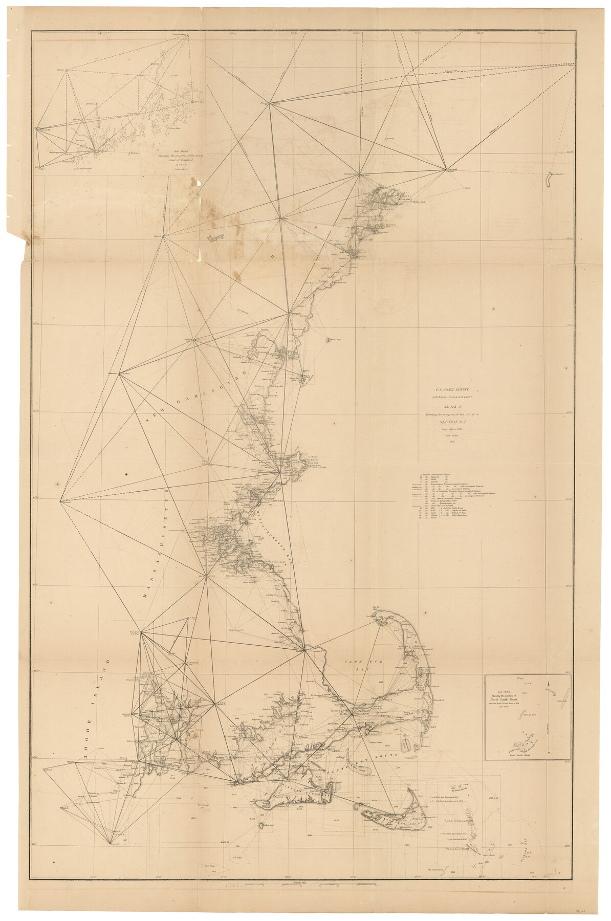 97200, Sketch A Shewing the progress of the Survey in Section No. 1 From 1844 to 1852, General Map Collection