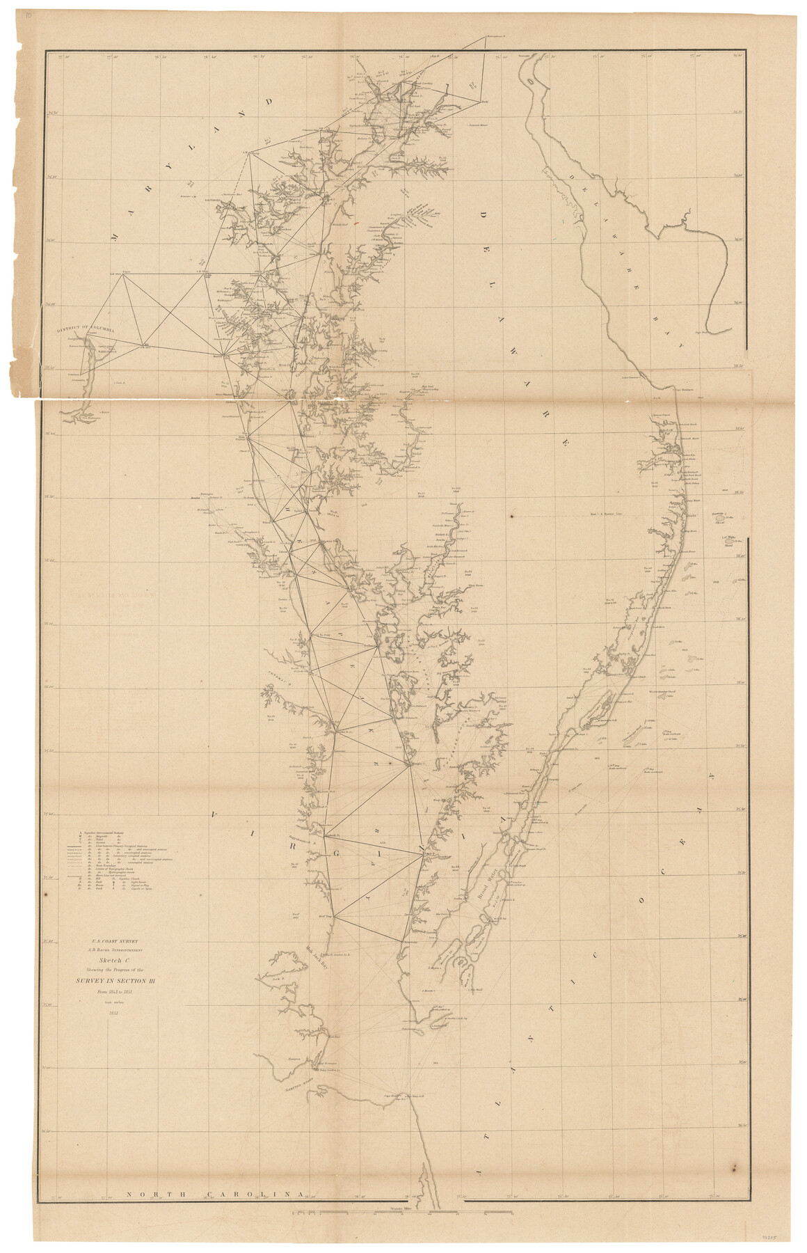 97205, Sketch C Showing the Progress of the Survey in Section III From 1843 to 1851, General Map Collection