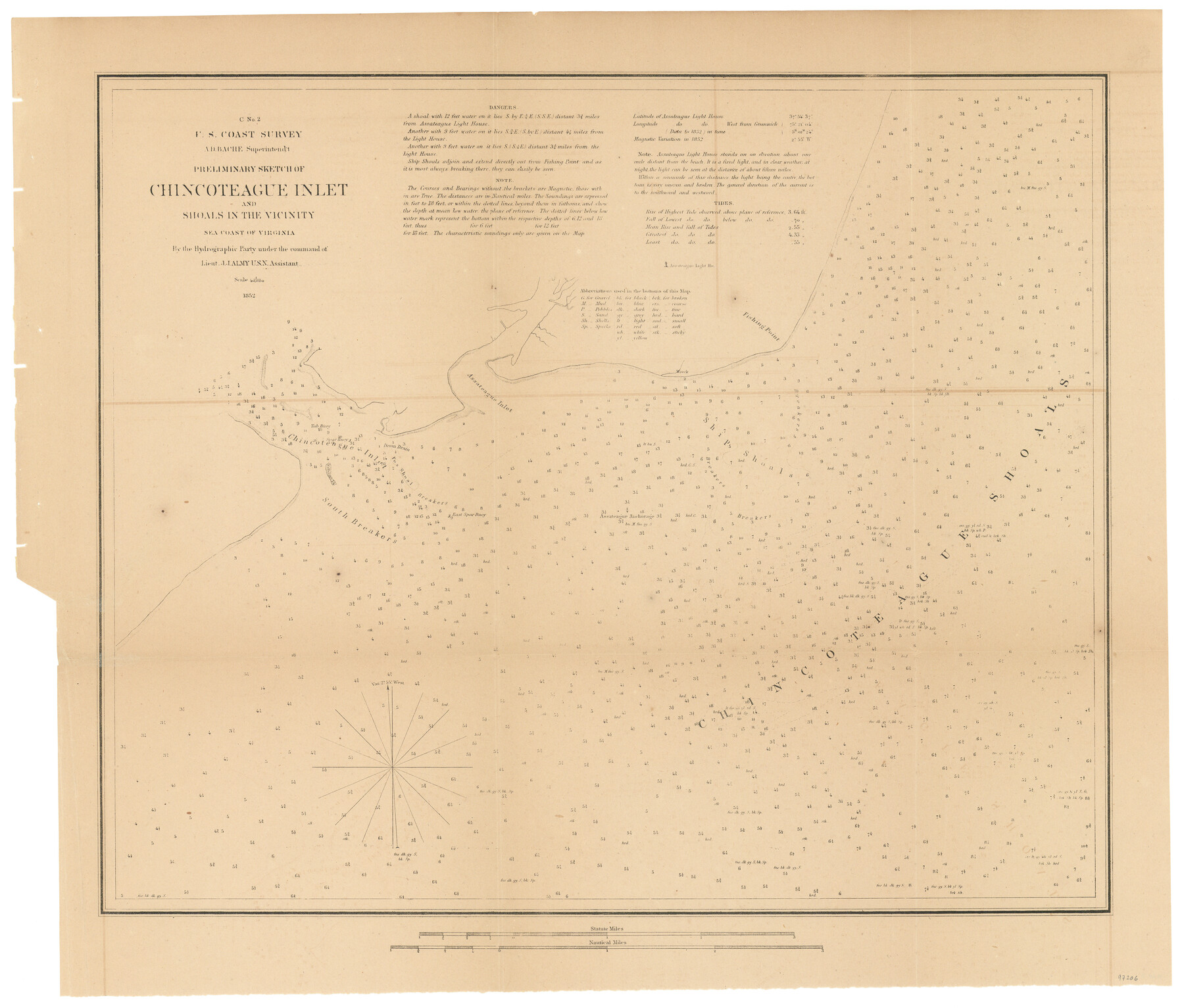 97206, C No. 2 - Preliminary Sketch of Chincoteague Inlet and Shoals in the Vicinity - Sea Coast of Virginia, General Map Collection
