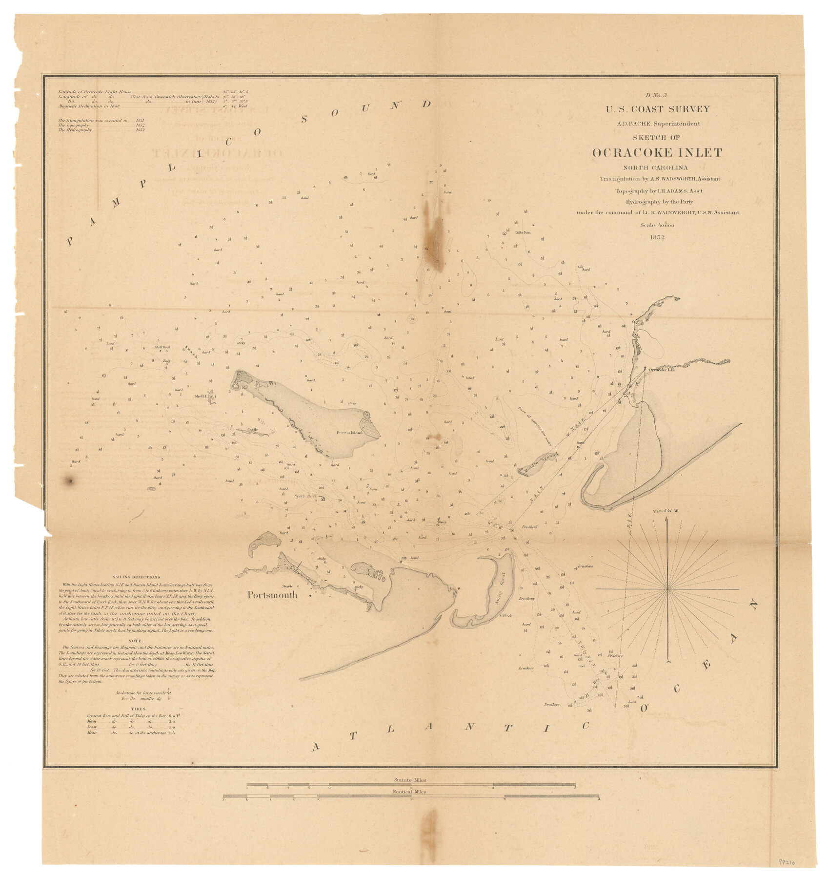 97210, D No. 3 - Sketch of Ocracoke Inlet, North Carolina, General Map Collection