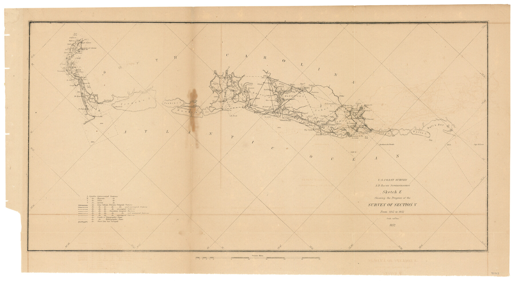 97213, Sketch E Showing the Progress of the Survey of Section V From 1847 to 1852, General Map Collection